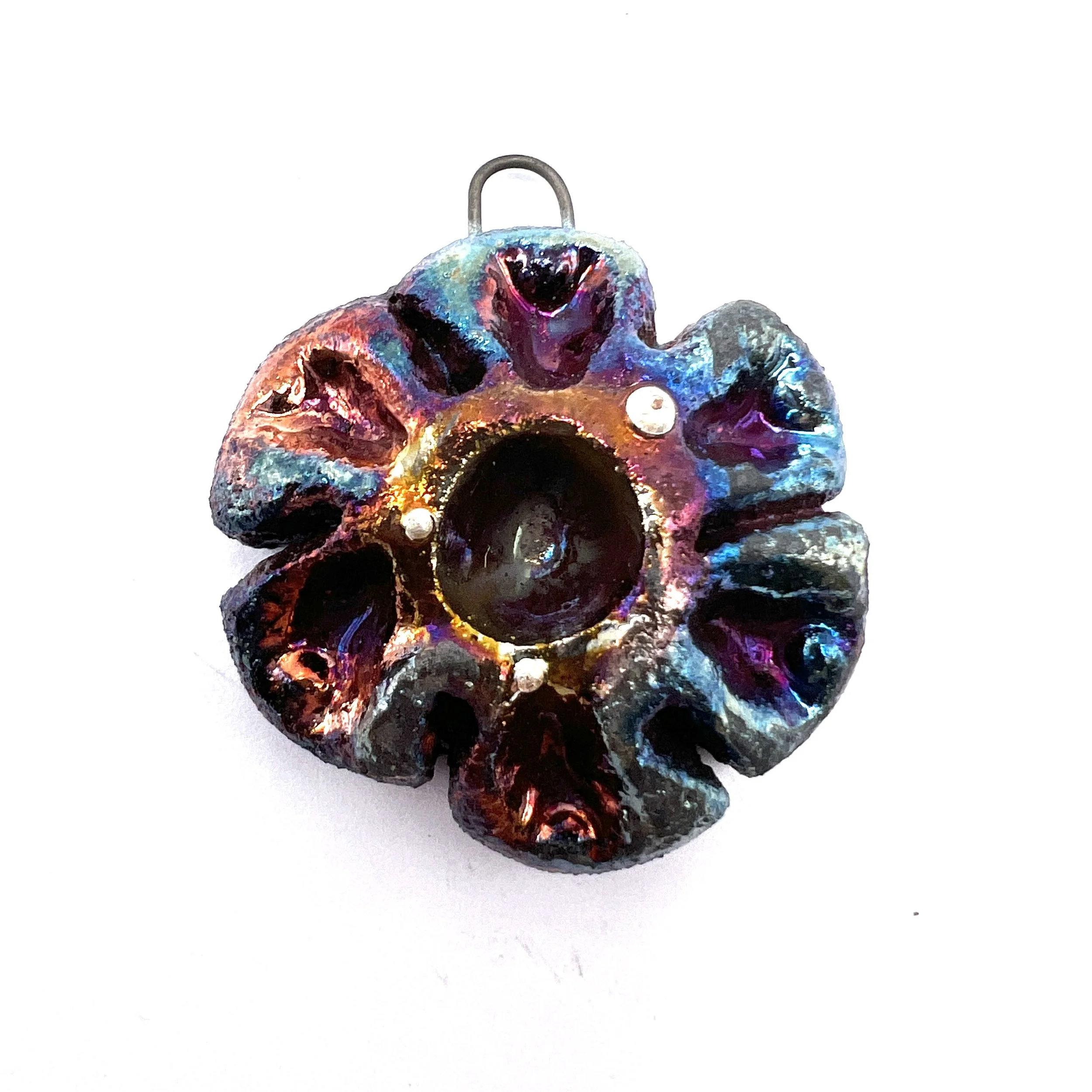 Flower Raku Ceramic Pendant Raku Jewelry Supply Handmade by  MAKUstudio MAKU raku