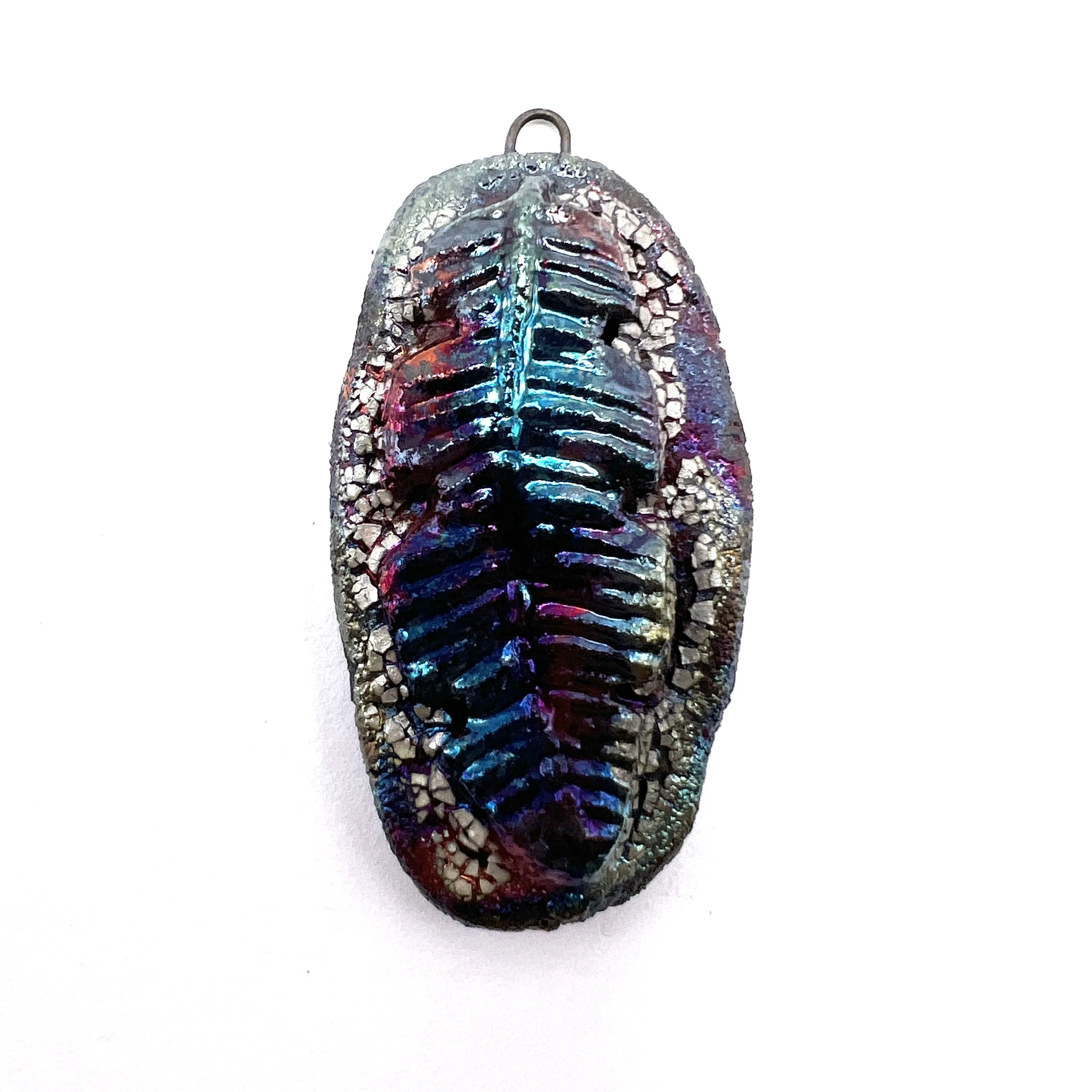 Feather Raku Pendant Jewelry Supply Handmade by MAKUstudio MAKU raku