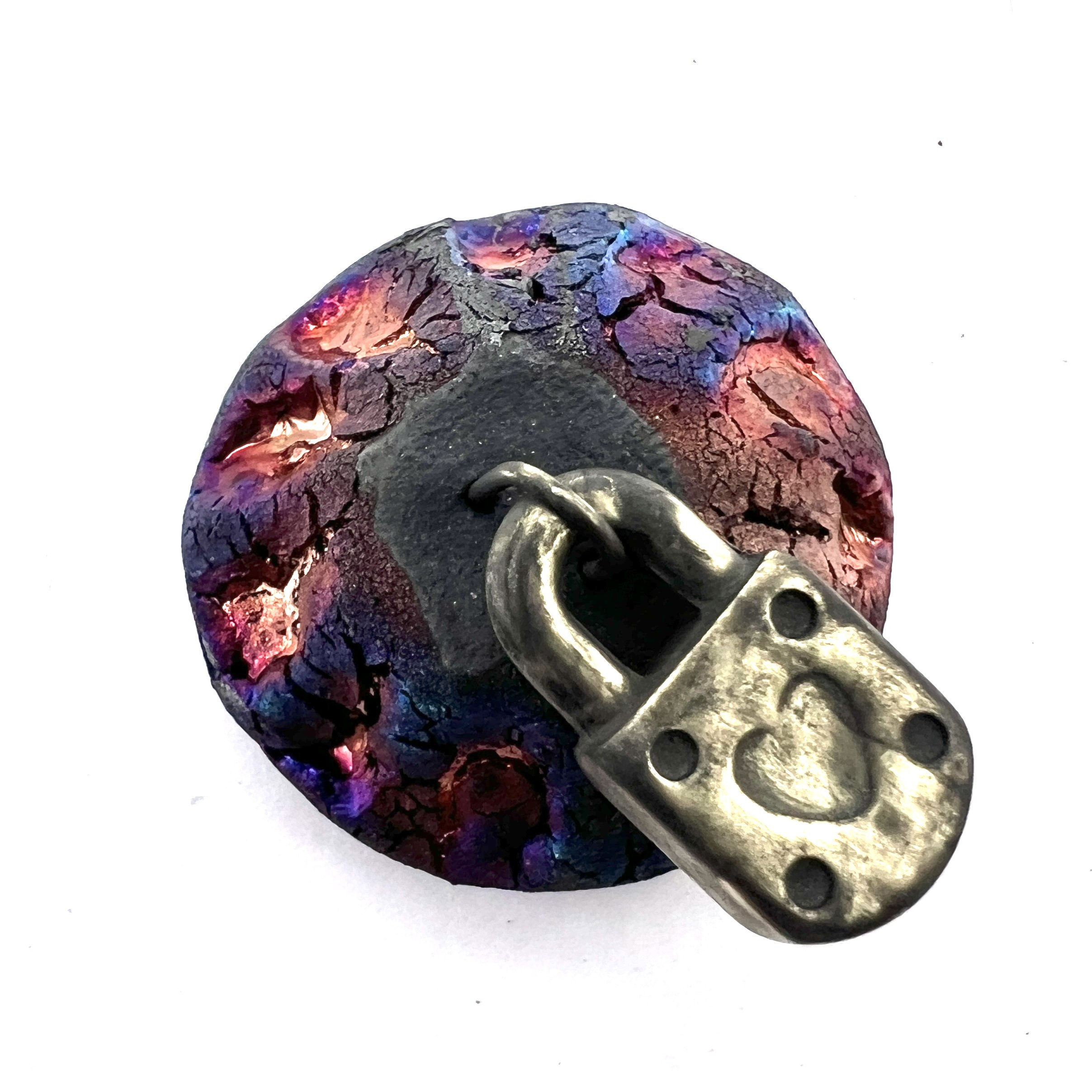 Locked Raku Cabochon Jewelry Supply Handmade by MAKUstudio MAKU raku