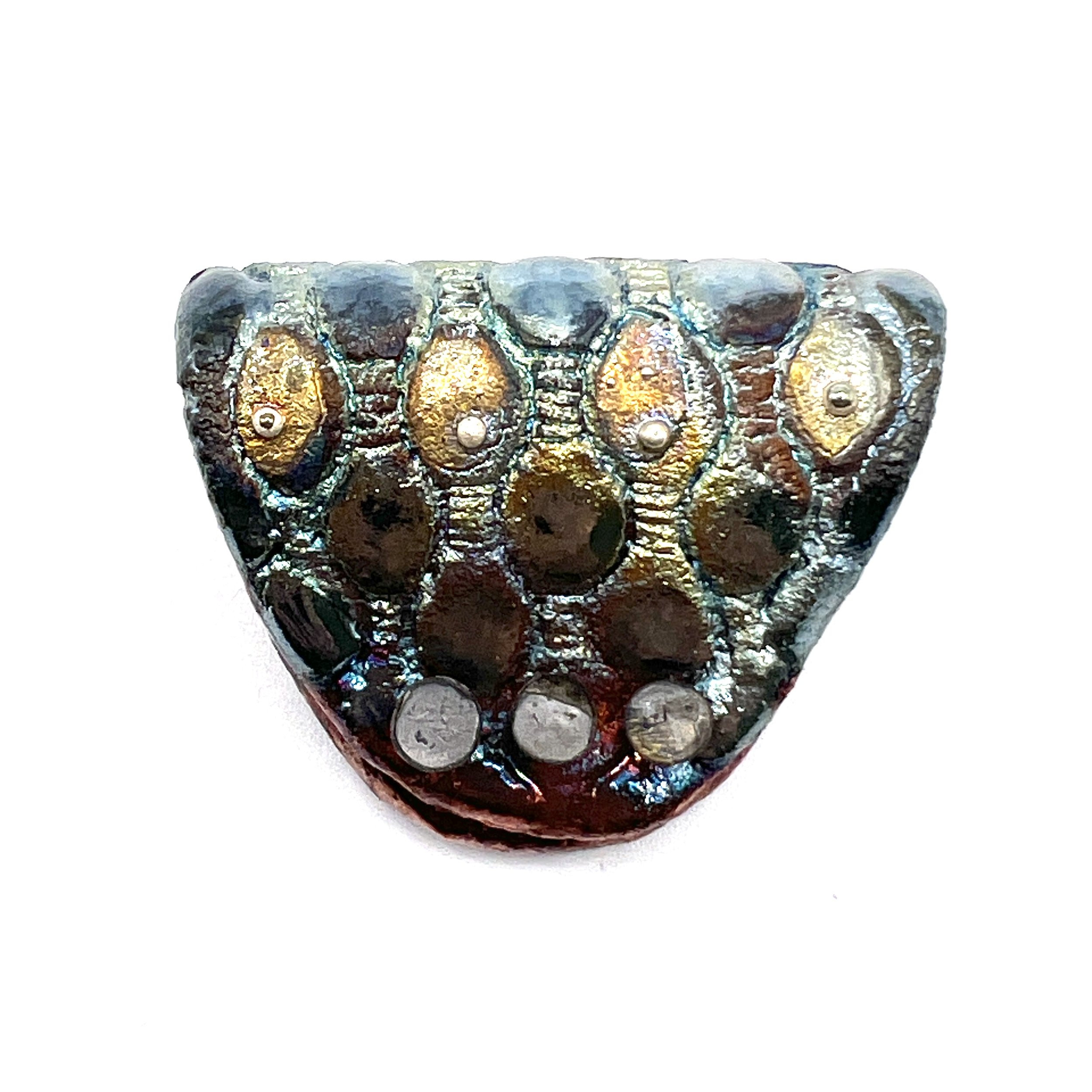 Raku Fold Over Pendant Ceramic Pottery Jewelry Supply Handmade by MAKUstudio MAKU raku