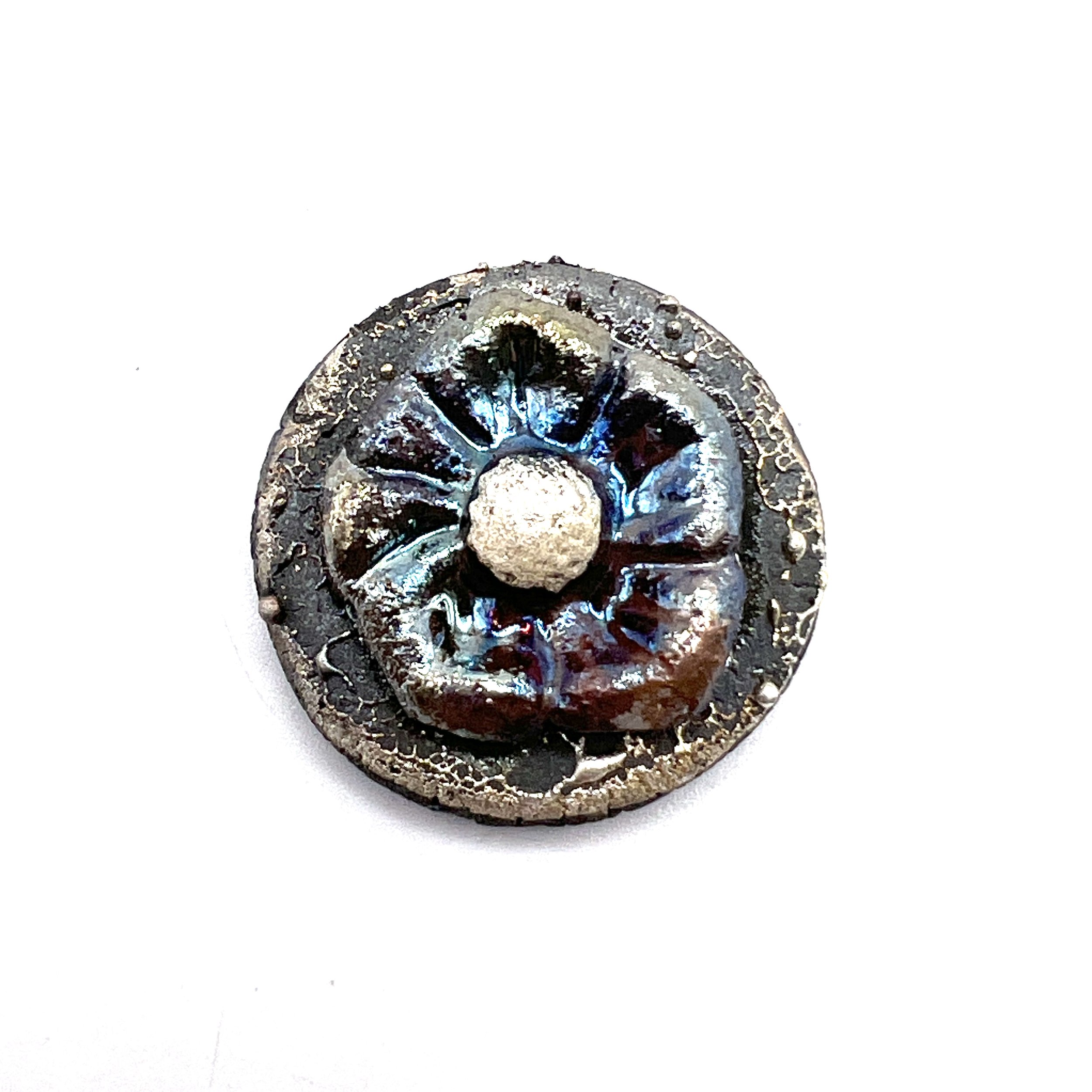 Flower Raku Cabochon Ceramic Pottery Jewelry Supply Handmade by MAKUstudio MAKU raku