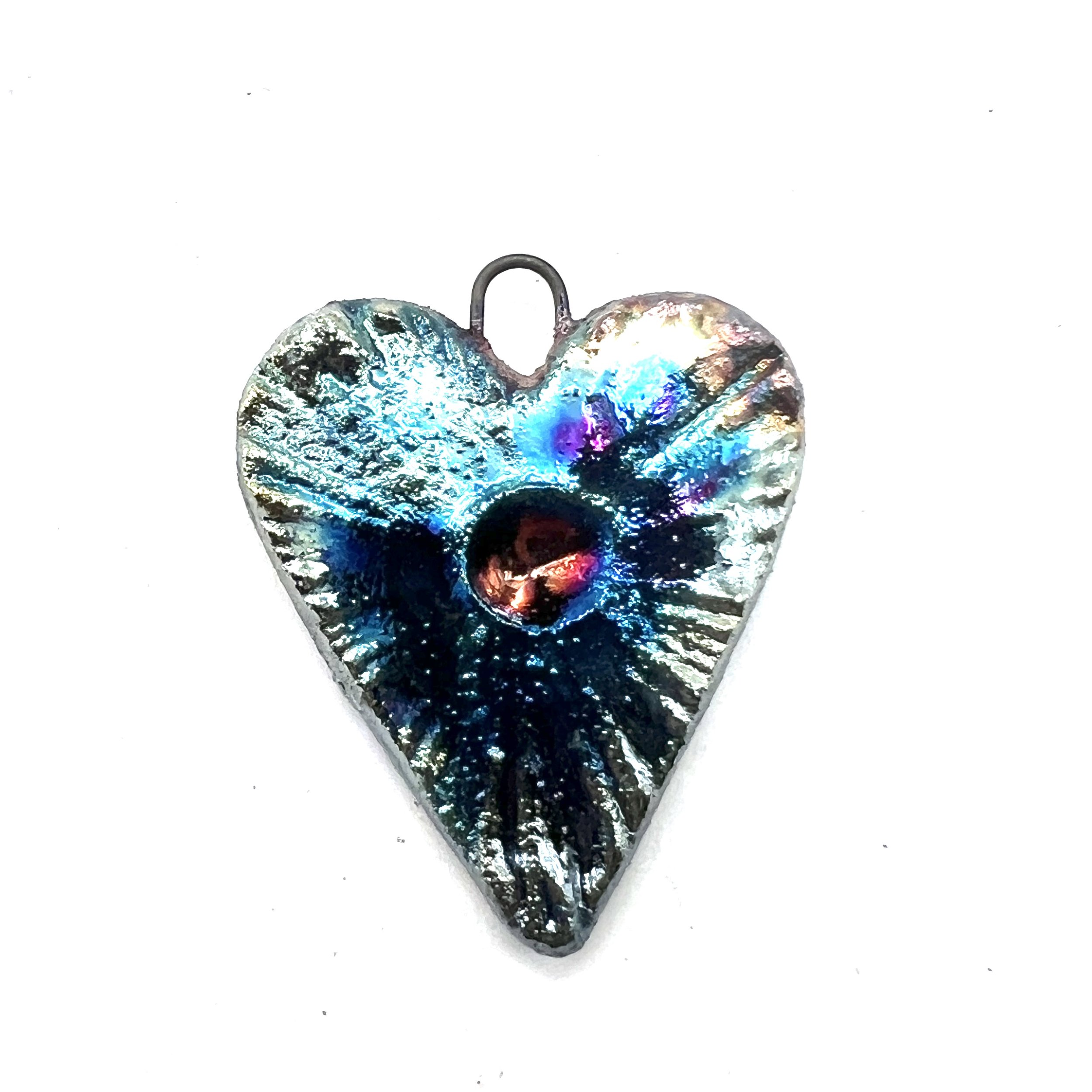 Raku Heart Pendant Ceramic Jewelry Supply Handmade by MAKUstudio MAKU raku