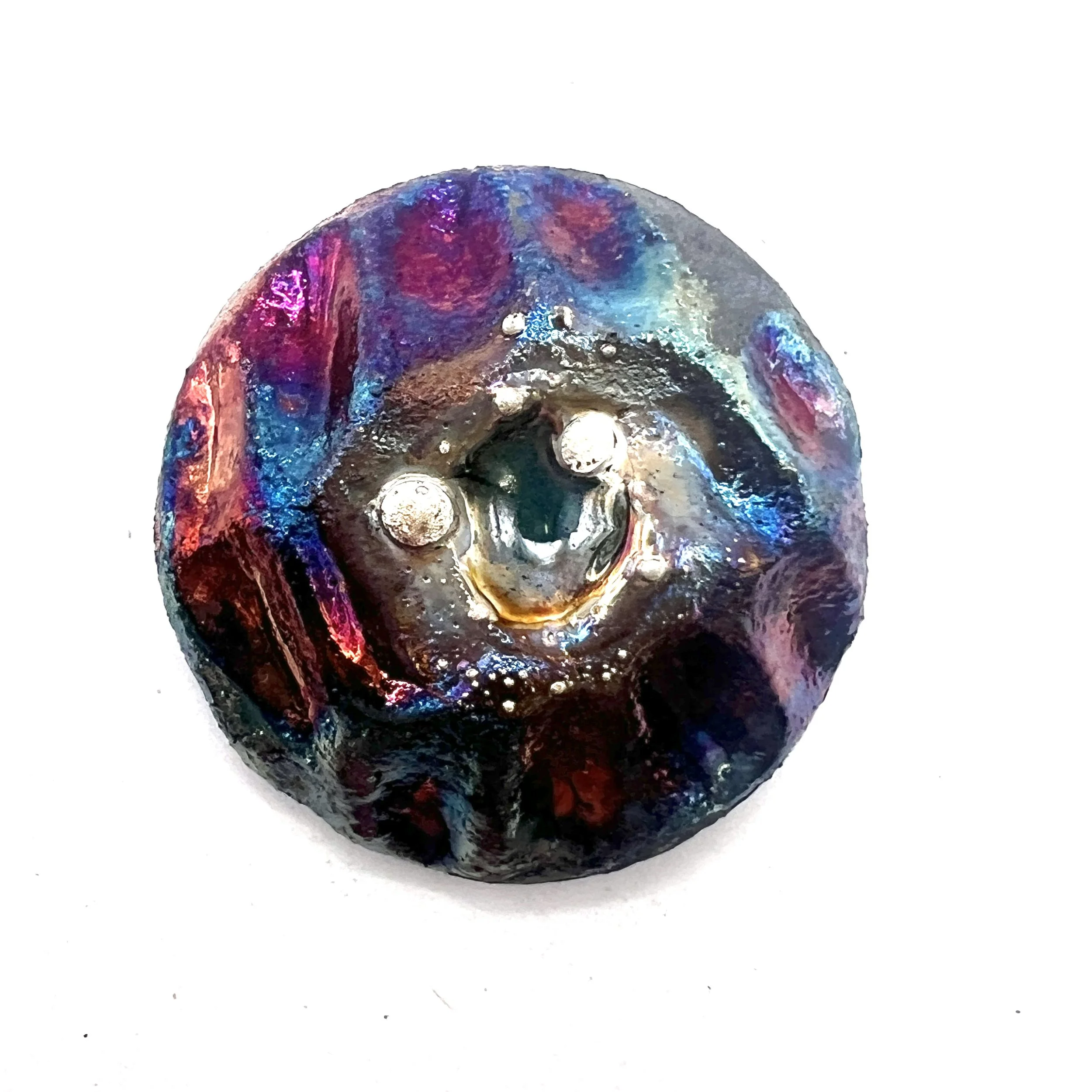 Glass in the Middle Raku Cabochon Jewelry Supply Handmade by MAKUstudio MAKU raku