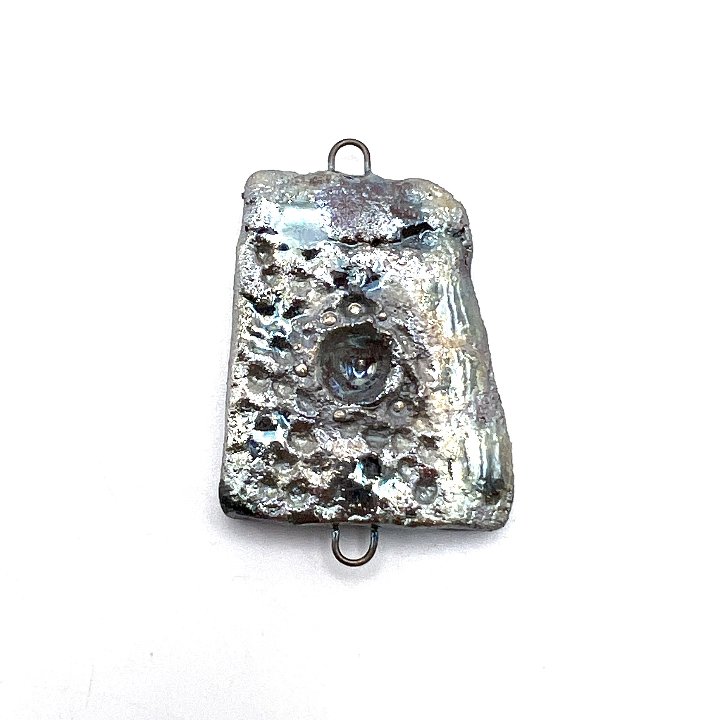 Pendant Charm Connector Ceramic Pottery Jewelry Supply Handmade by MAKUstudio MAKU raku