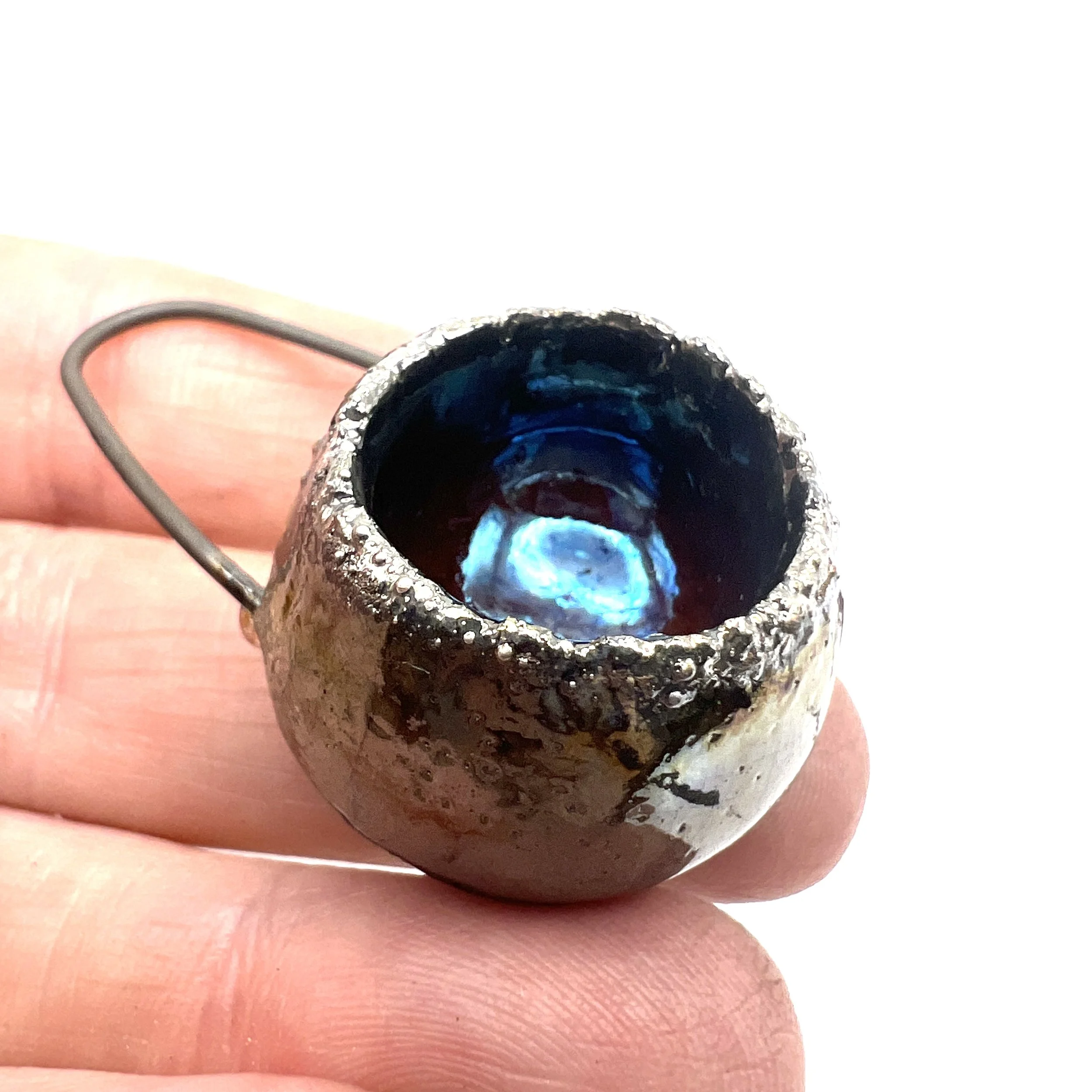 Large Raku Pod Pendant Ceramic Jewelry Supply Handmade by MAKUstudio MAKU raku