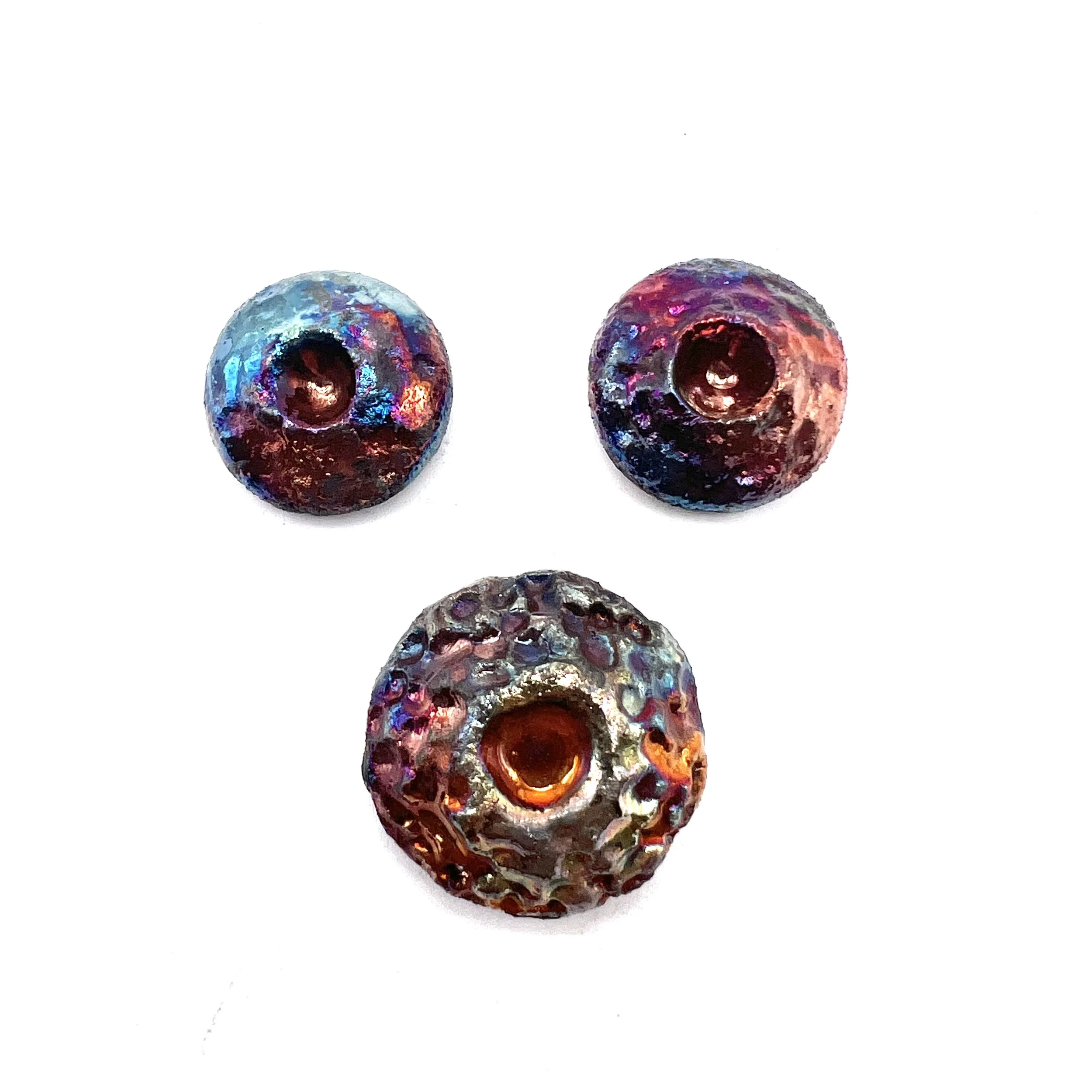 Set of 3 Raku Jewelry Supply Handmade by MAKUstudio MAKU raku