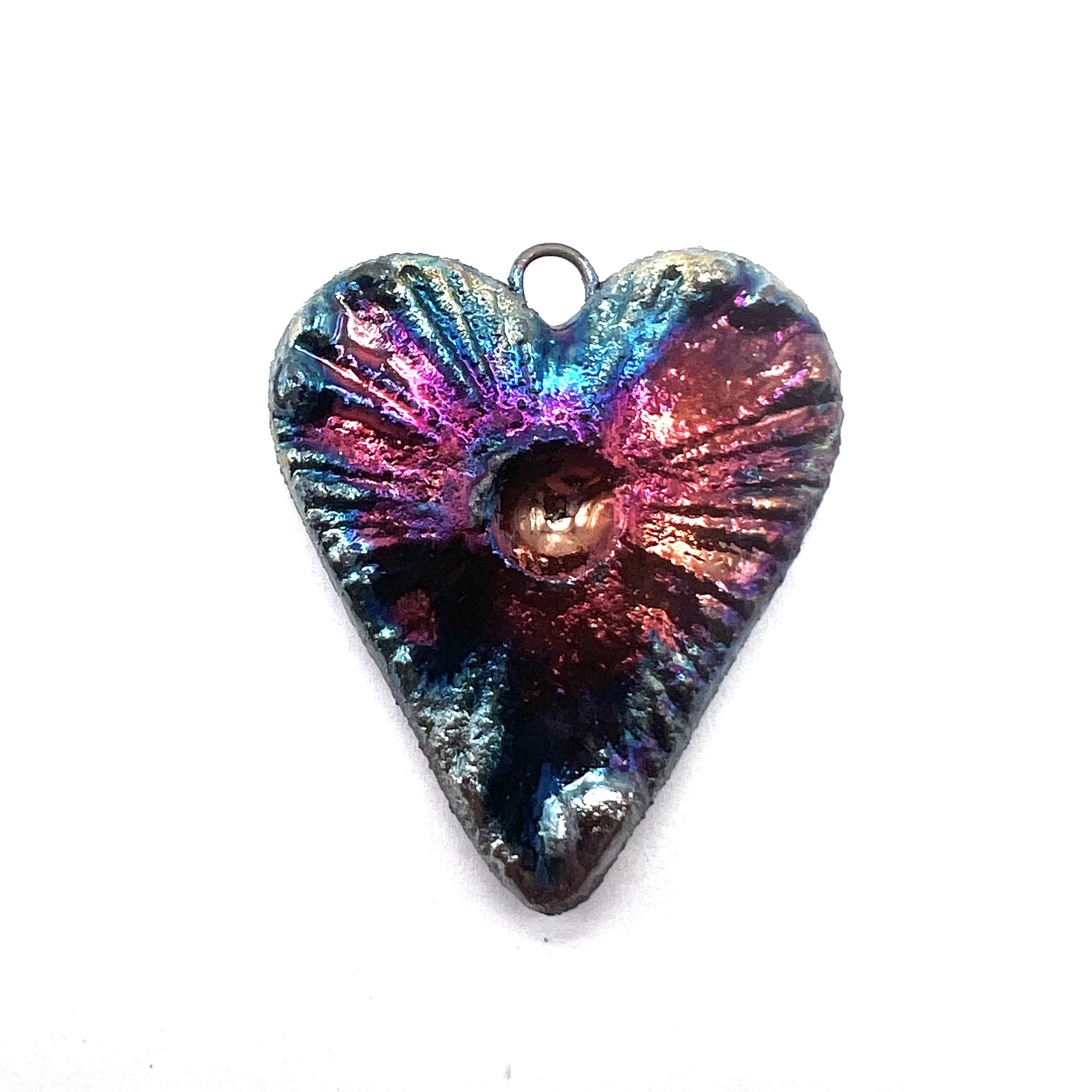 Raku Heart Pendant Ceramic Jewelry Supply Handmade by MAKUstudio MAKU raku