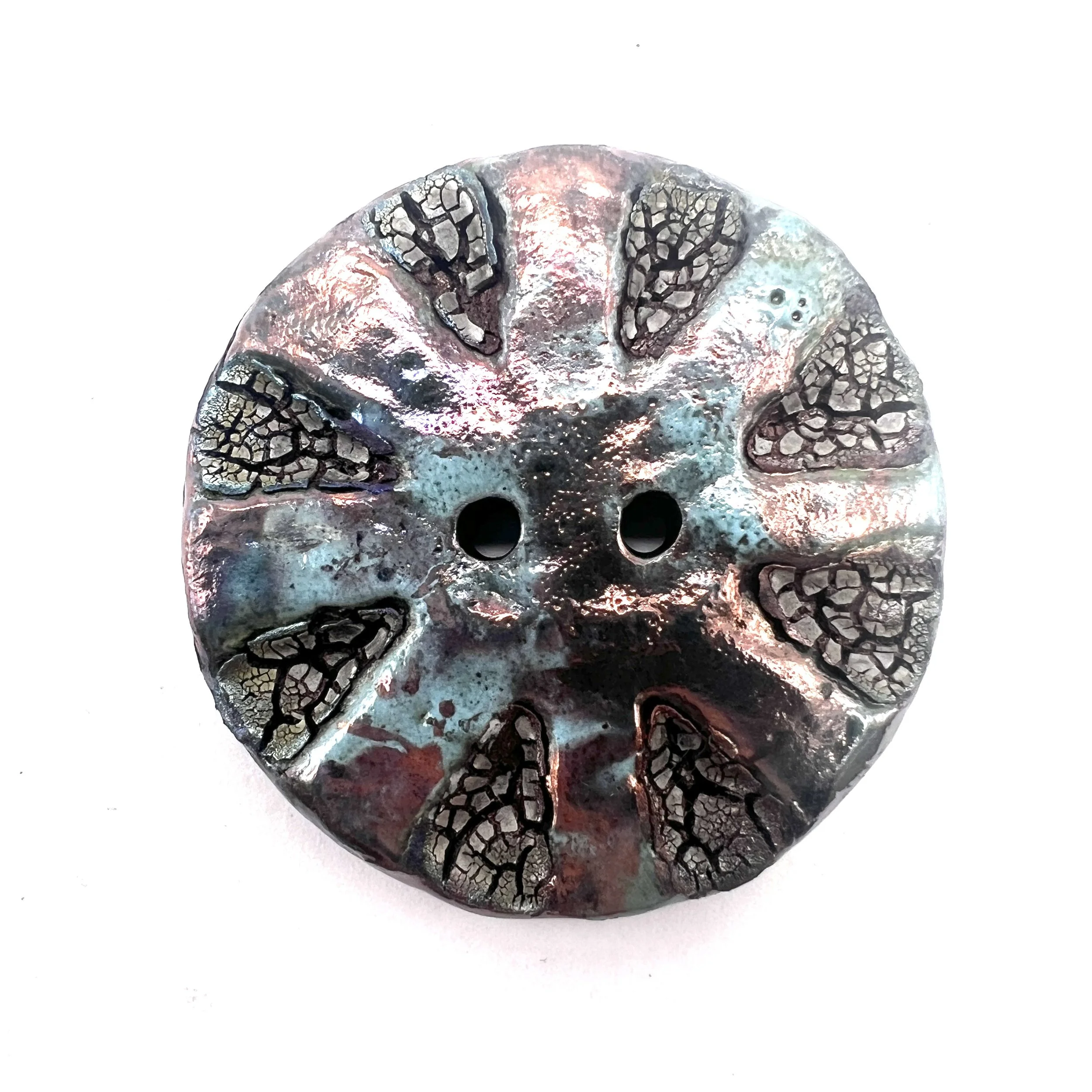 Raku Button or Cabochon Jewelry Supply Handmade by MAKUstudio