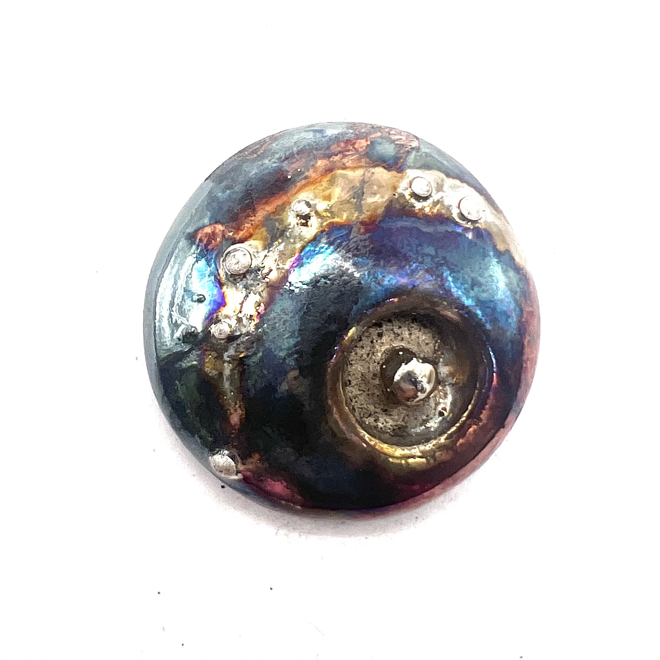 Olive Raku Cabochon Jewelry Supply Handmade by MAKUstudio MAKU raku
