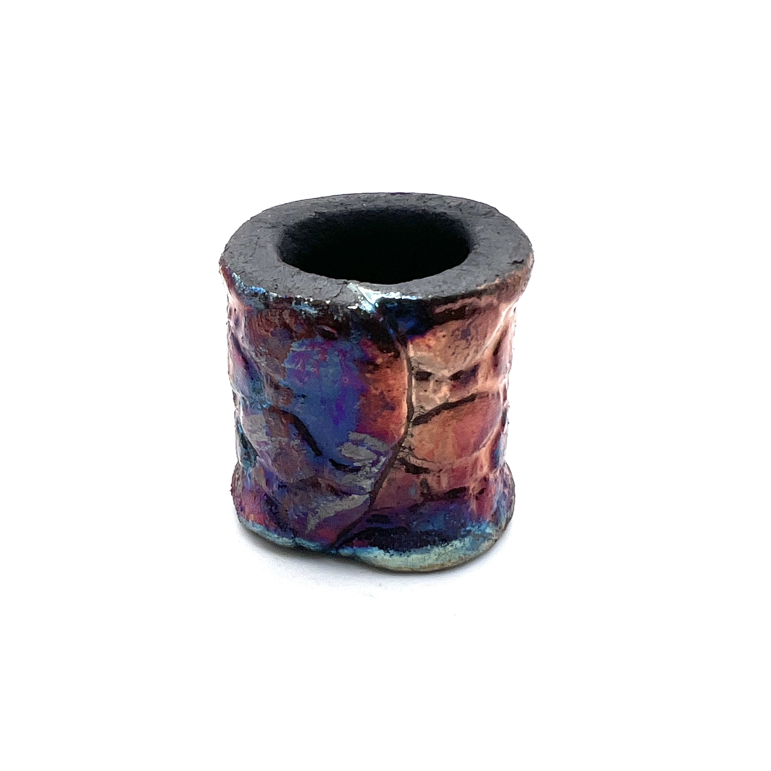 Large Raku Ceramic Pottery Tube Bead Jewelry Supply Handmade by MAKUstudio