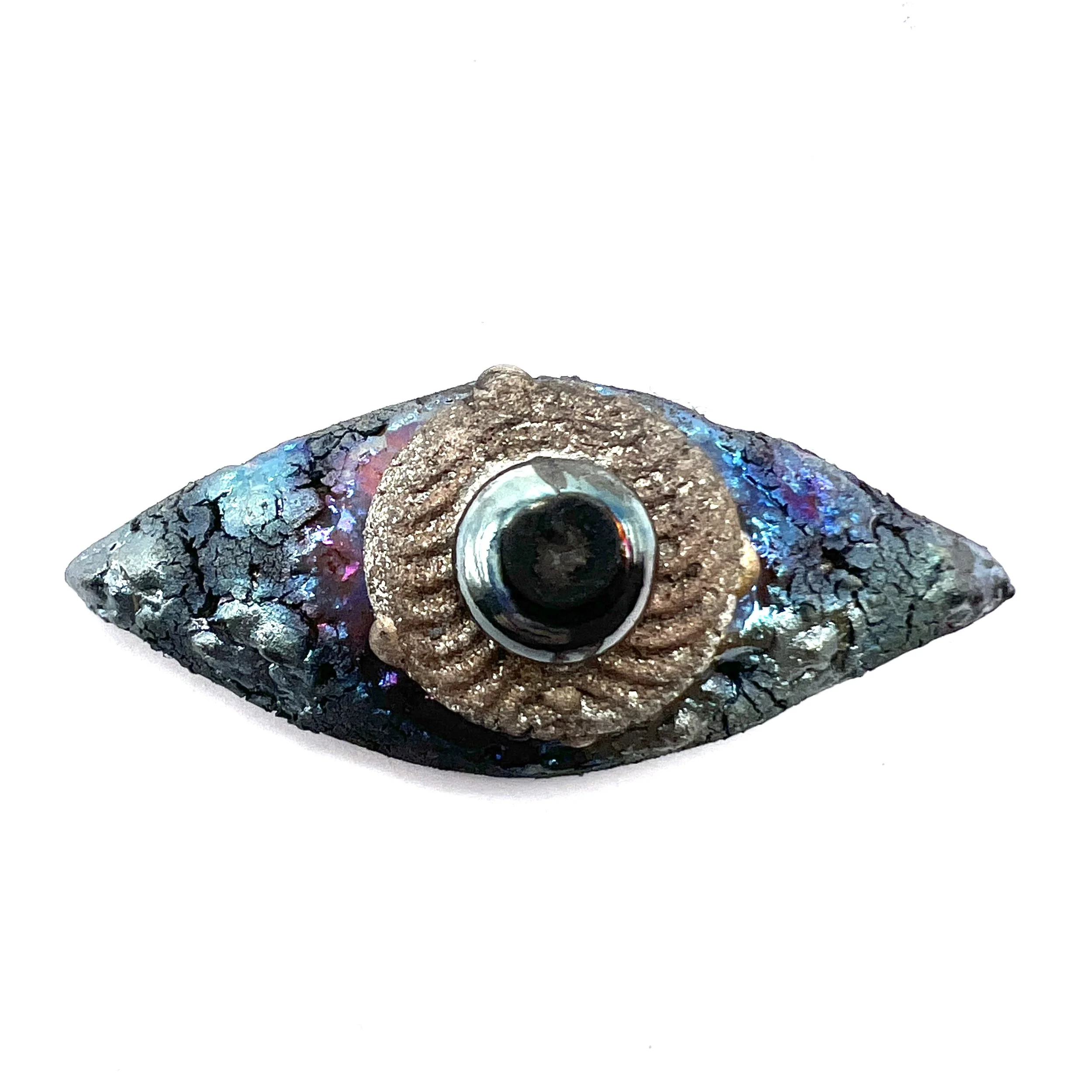 Marquis Eye Raku Cabochon Jewelry Supply Handmade by MAKUstudio MAKU raku