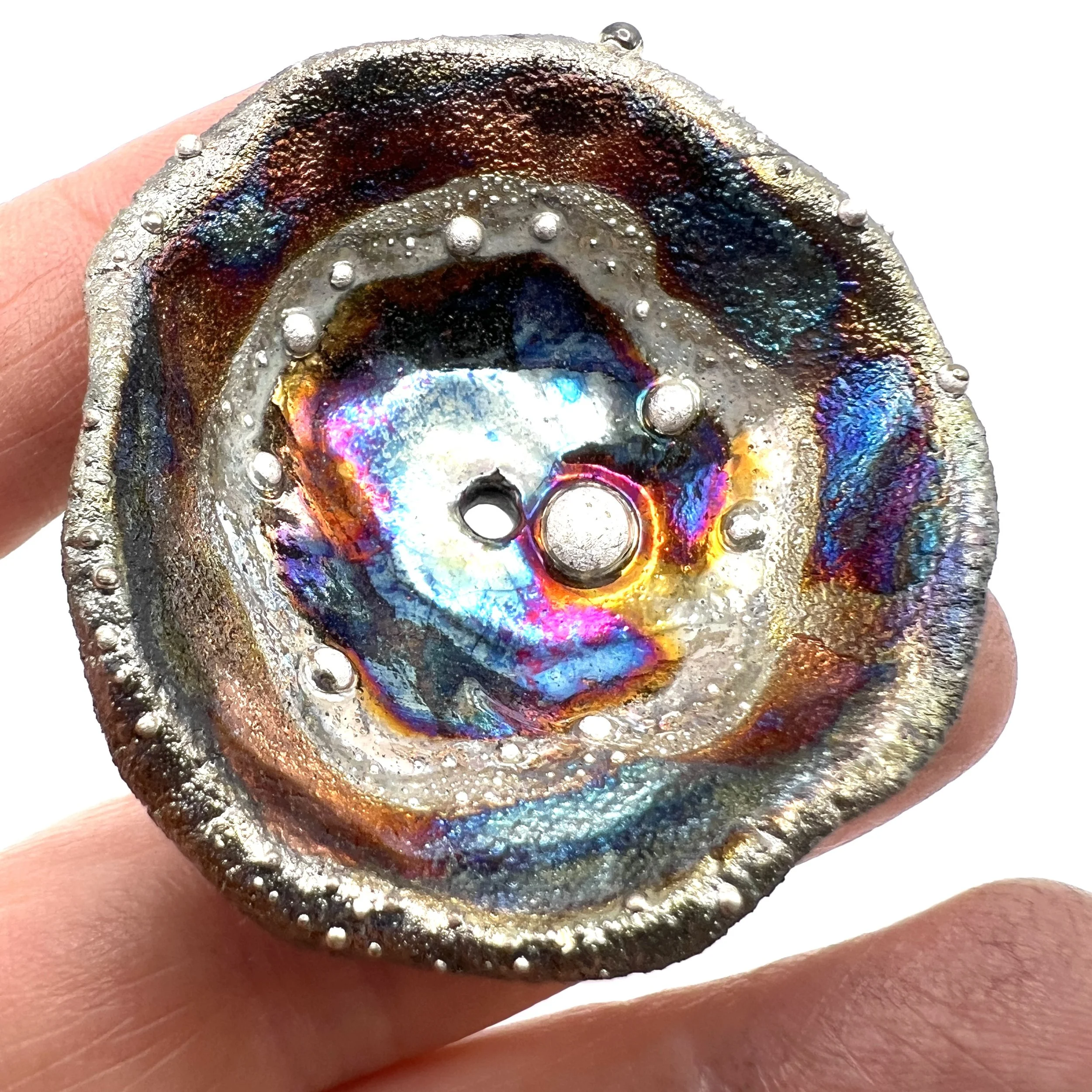 Wavy Potato Chip Bead Raku Ceramic Jewelry Supply Handmade by MAKUstudio  MAKU raku