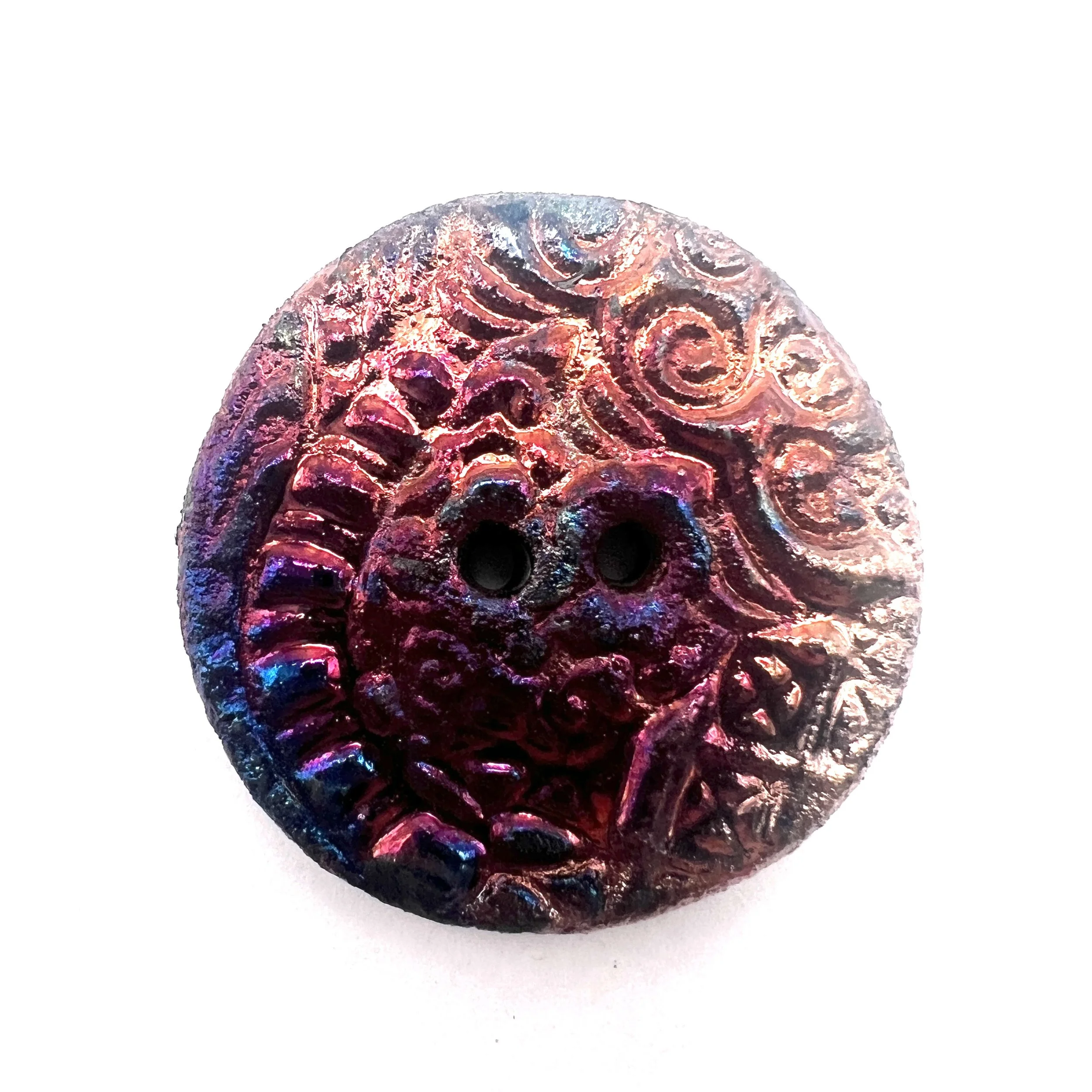 Raku Button or Cabochon Jewelry Supply Handmade by MAKUstudio