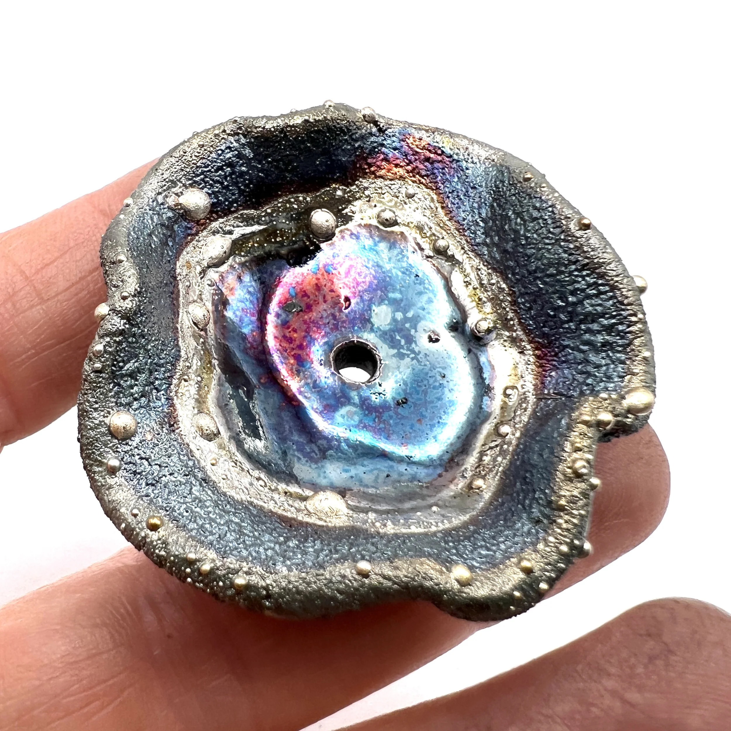 Wavy Potato Chip Bead Raku Ceramic Jewelry Supply Handmade by MAKUstudio  MAKU raku