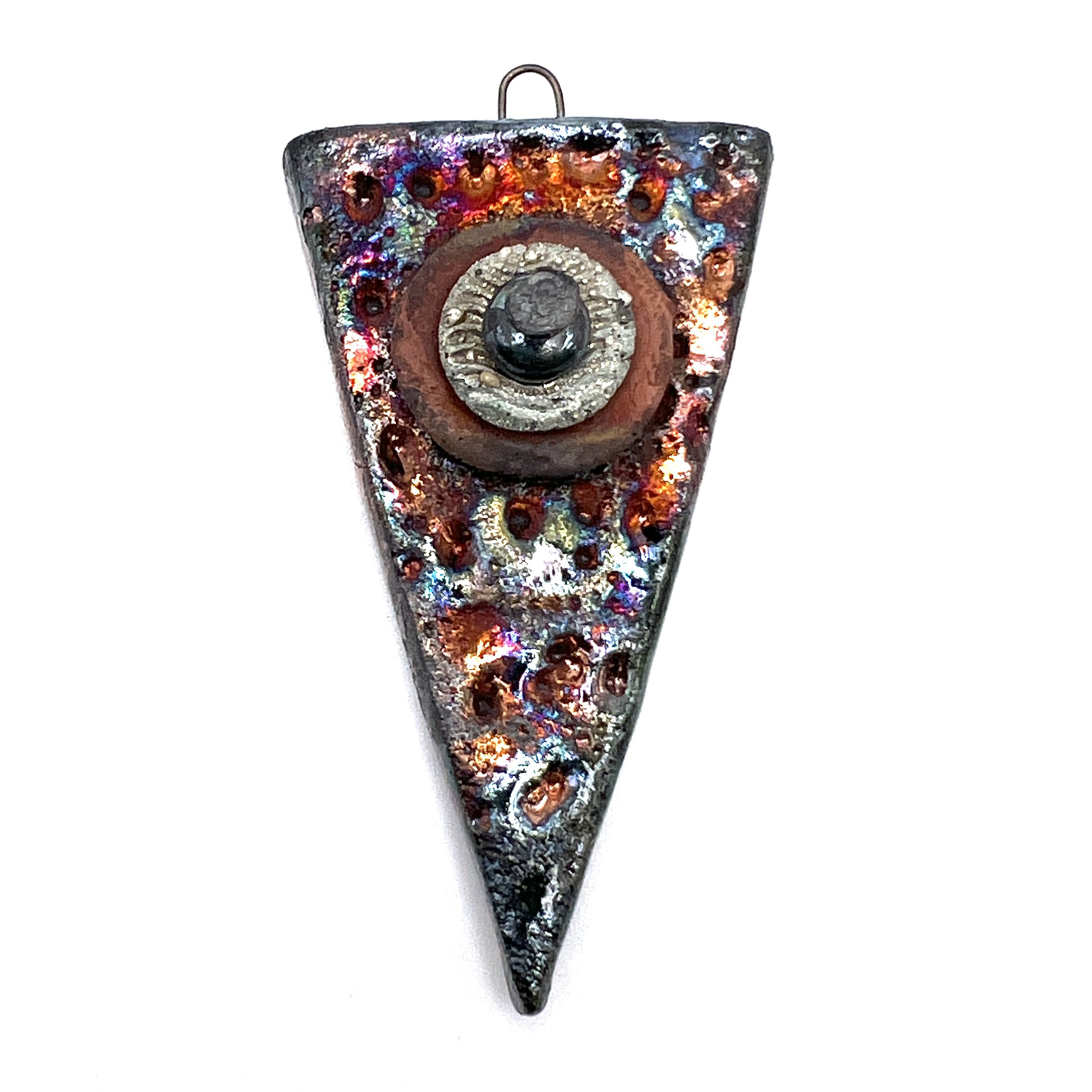 Triangle Raku Pendant Ceramic Jewelry Supply Handmade by MAKUstudio MAKU raku