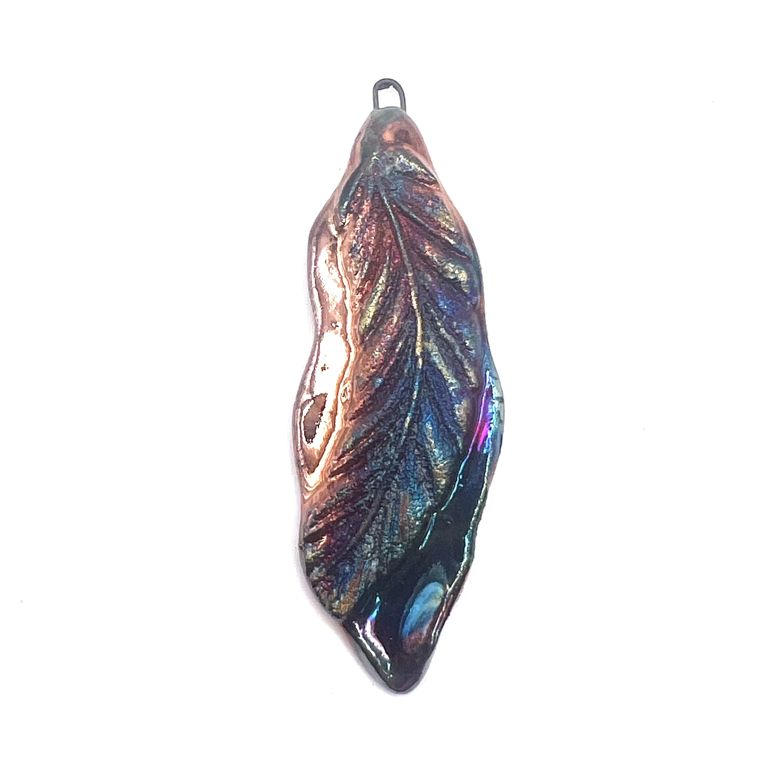Feather Raku Pendant Jewelry Supply Handmade by MAKUstudio MAKU raku
