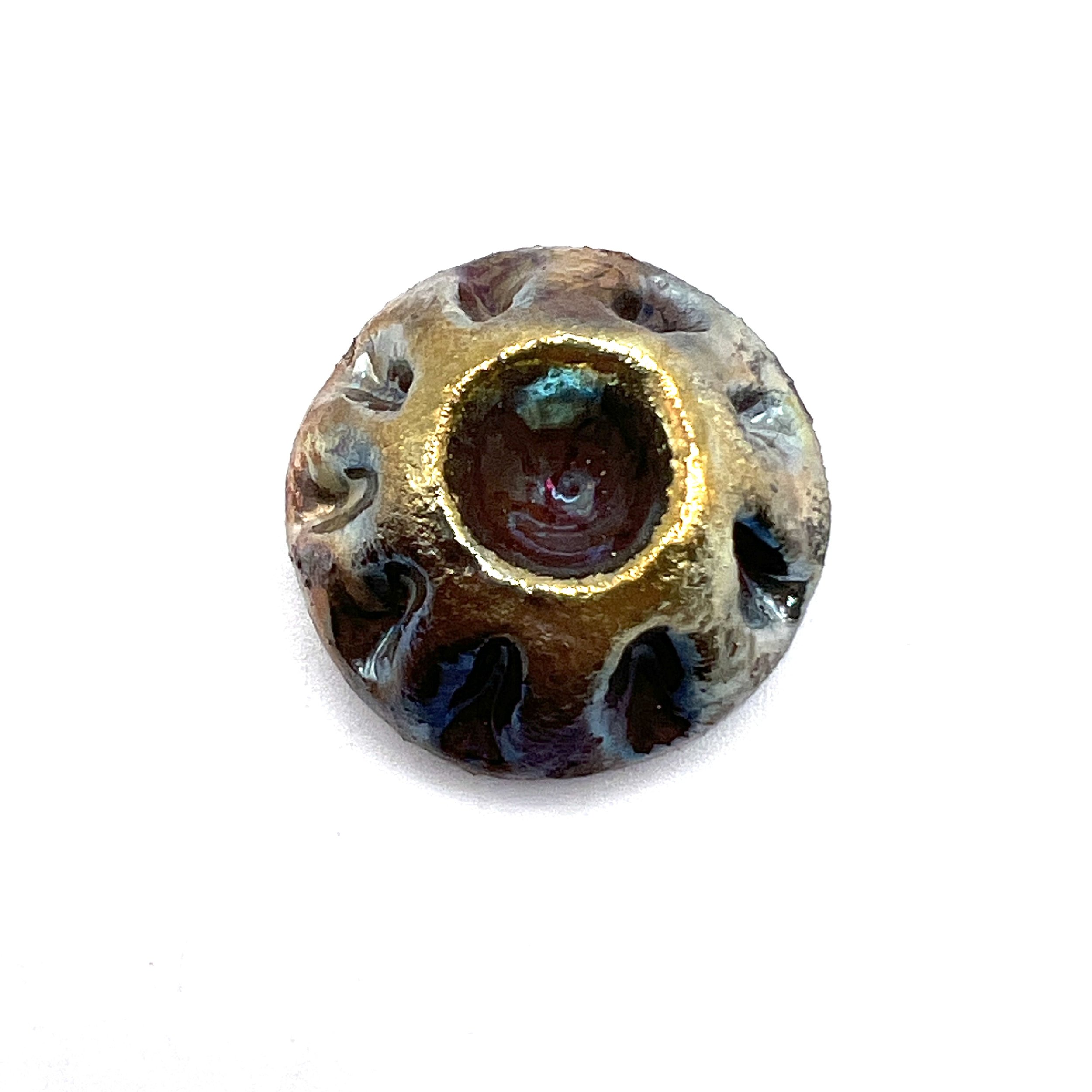 Volcano Raku Cabochon Ceramic Pottery Jewelry Supply Handmade by MAKUstudio MAKU raku
