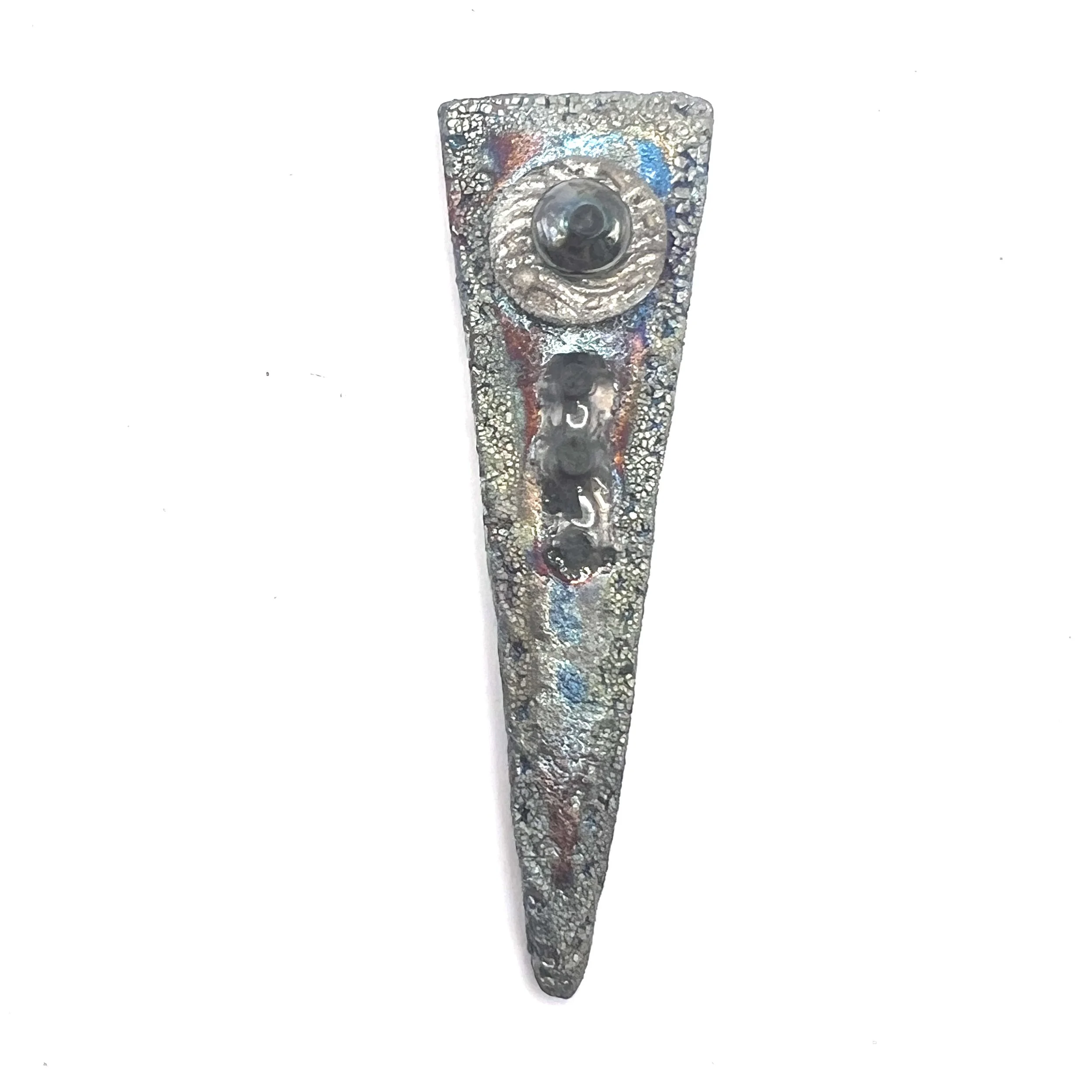 Triangle Raku Cabochon Ceramic Jewelry Supply Handmade by MAKUstudio MAKU raku