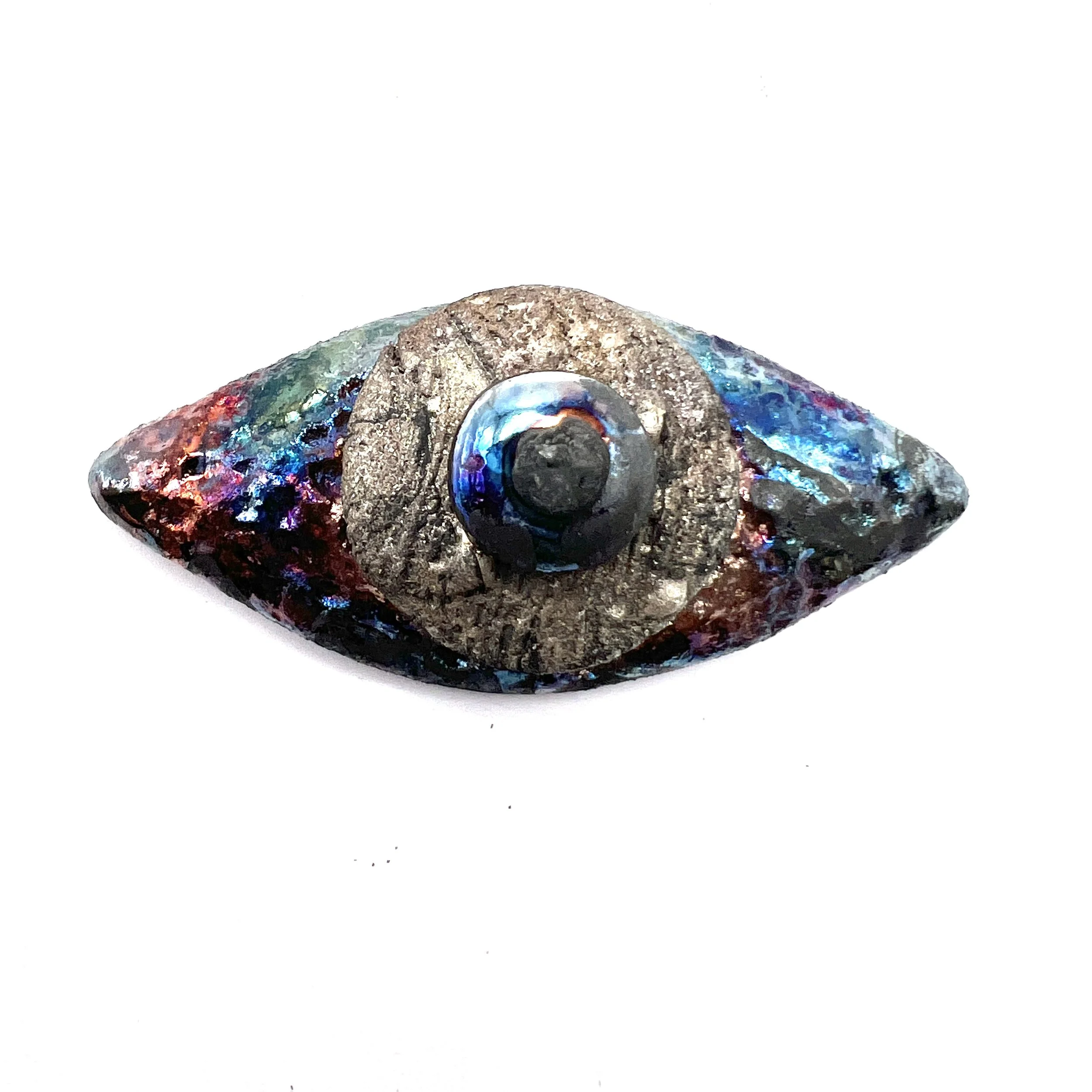 Marquis Eye Raku Cabochon Jewelry Supply Handmade by MAKUstudio MAKU raku