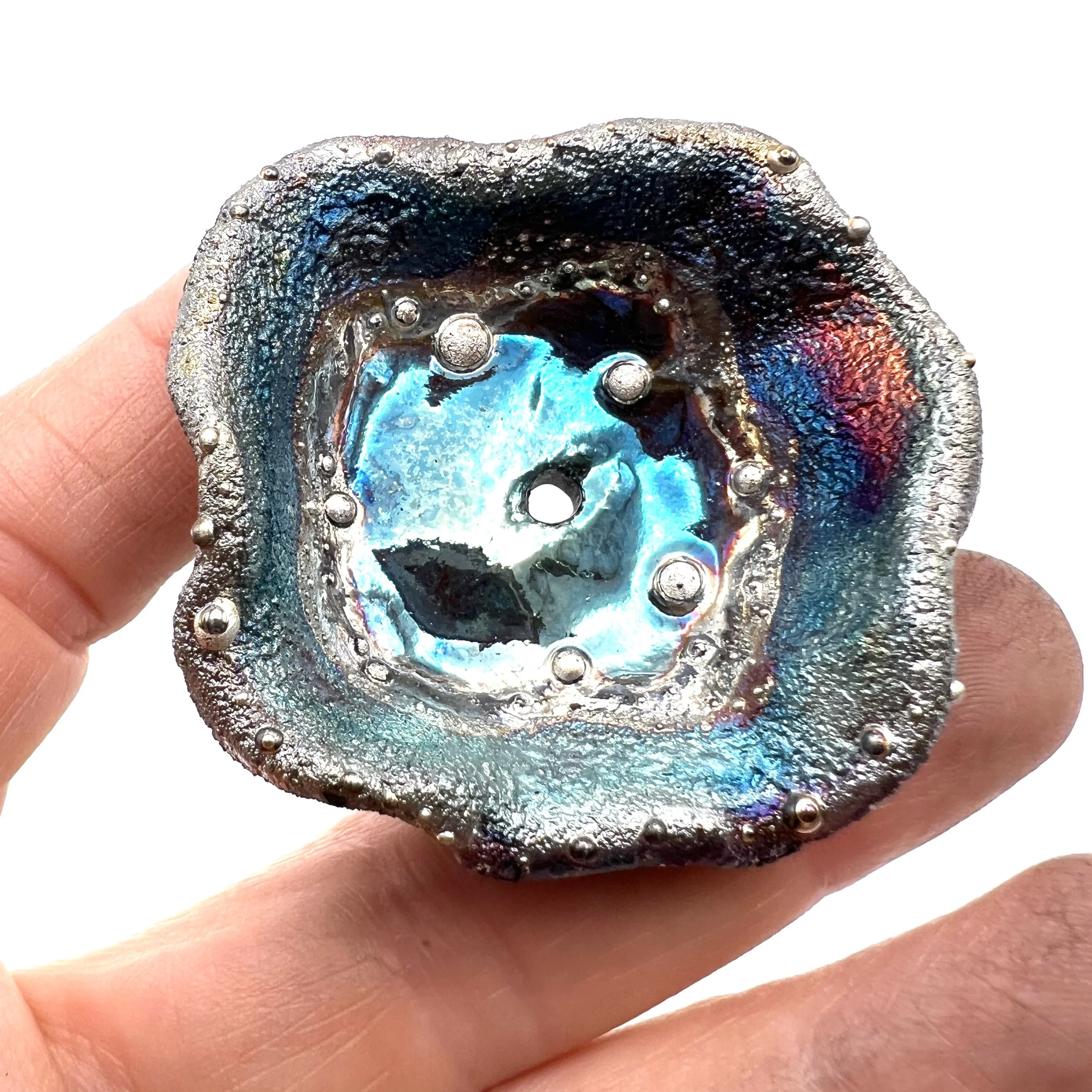 Wavy Potato Chip Bead Raku Ceramic Jewelry Supply Handmade by MAKUstudio  MAKU raku