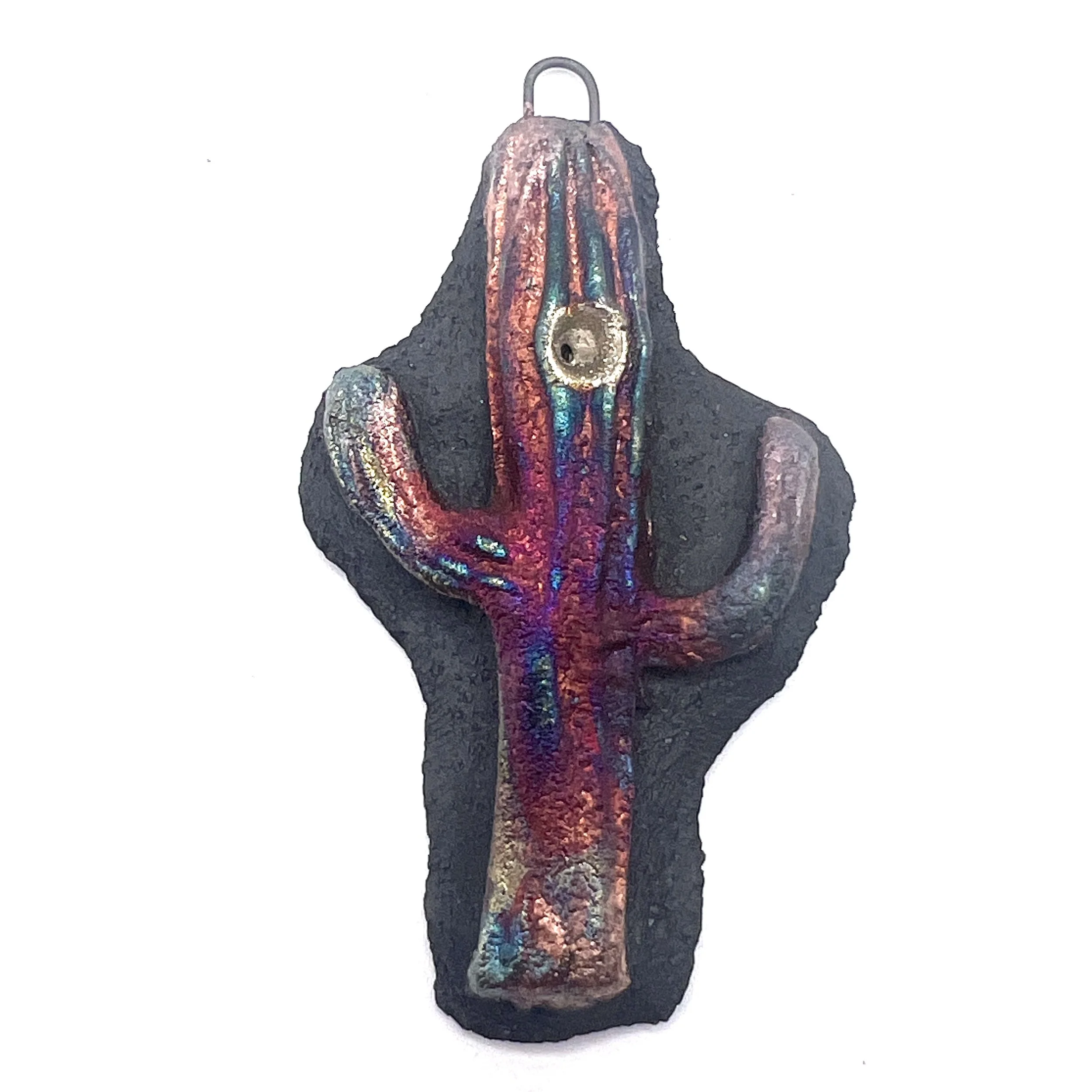 Cactus Raku Ceramic Pendant Raku Jewelry Supply Handmade by  MAKUstudio MAKU raku