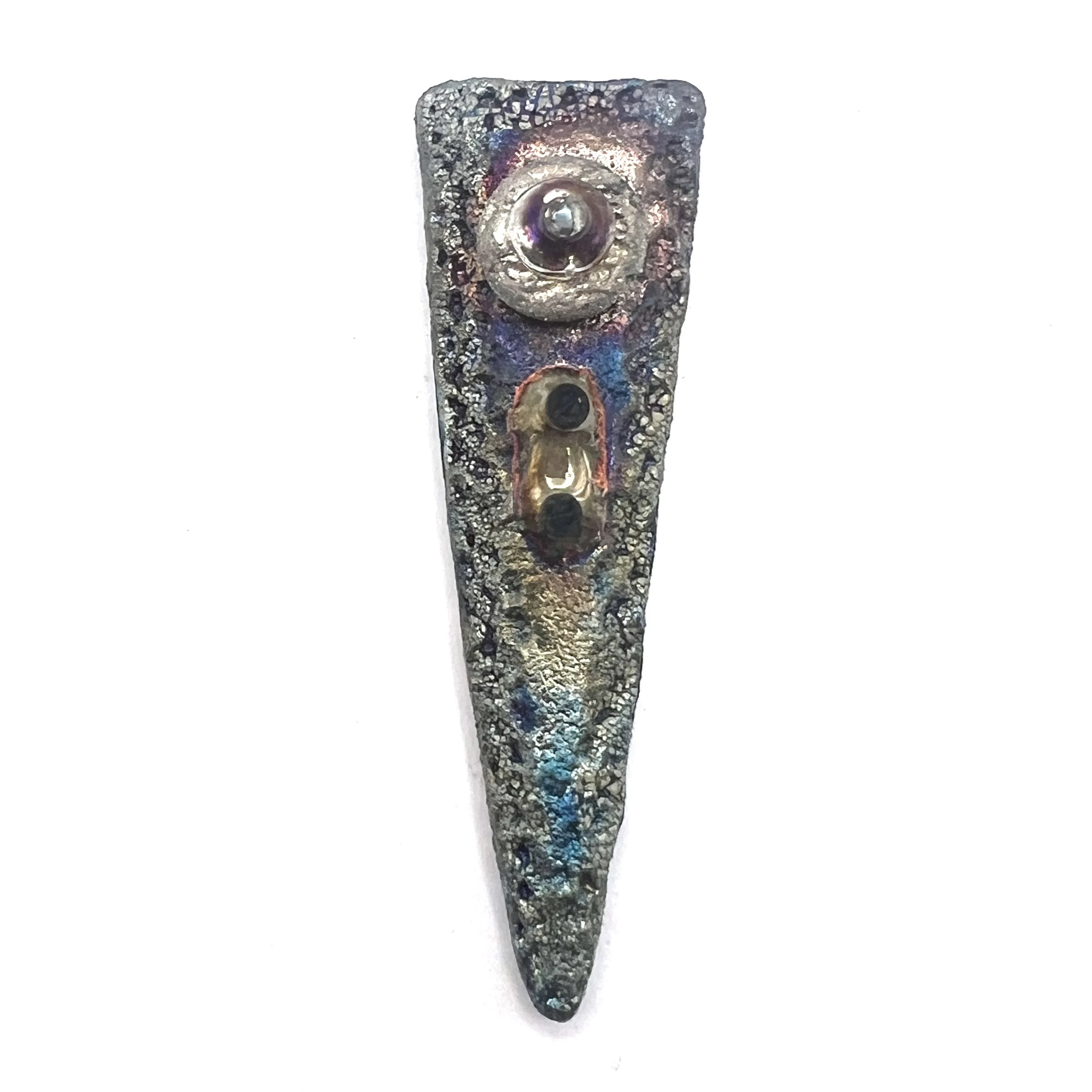 Triangle Raku Cabochon Ceramic Jewelry Supply Handmade by MAKUstudio MAKU raku