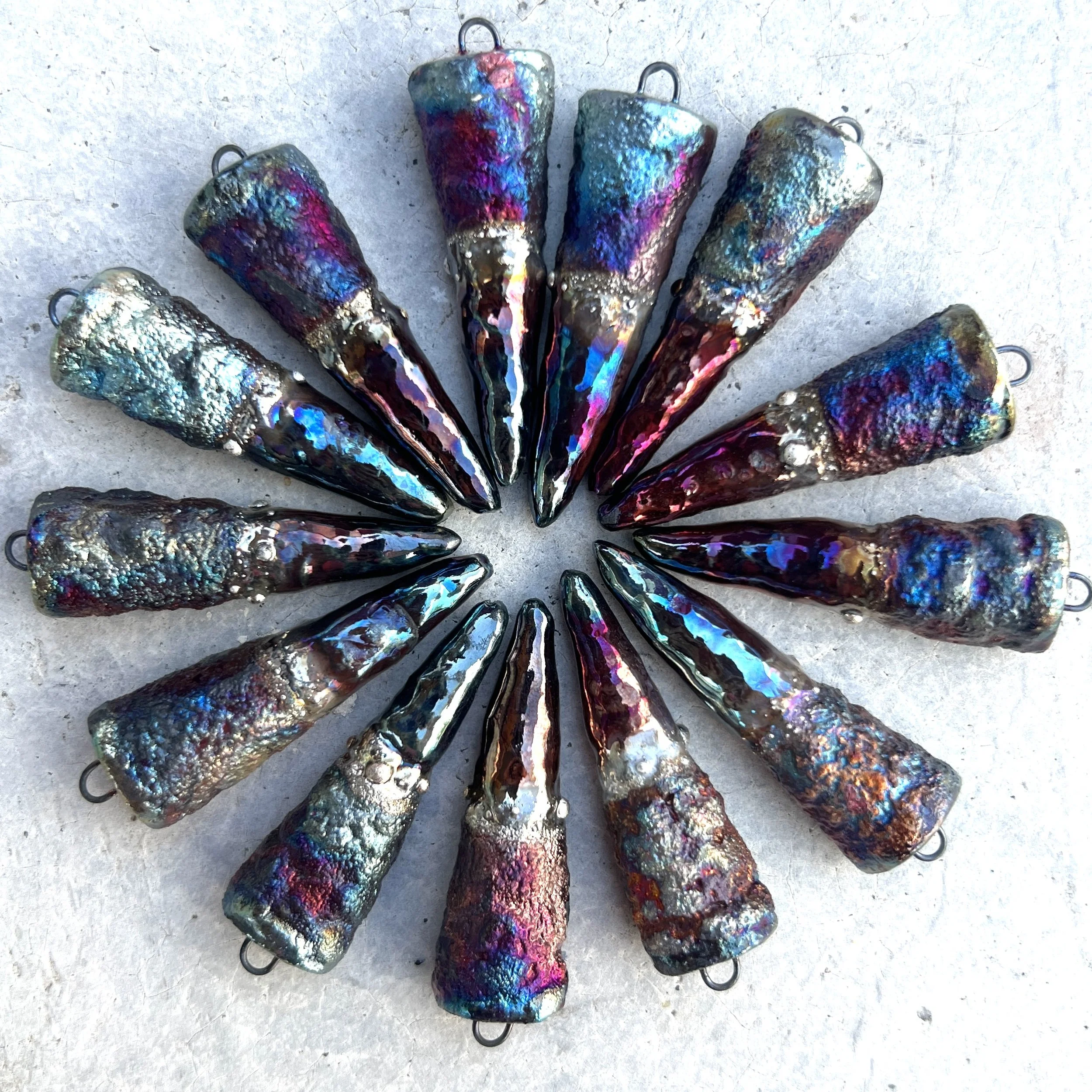Special Price! Raku Spike Pendant Ceramic Pottery Jewelry Supply Handmade by MAKUstudio MAKU raku