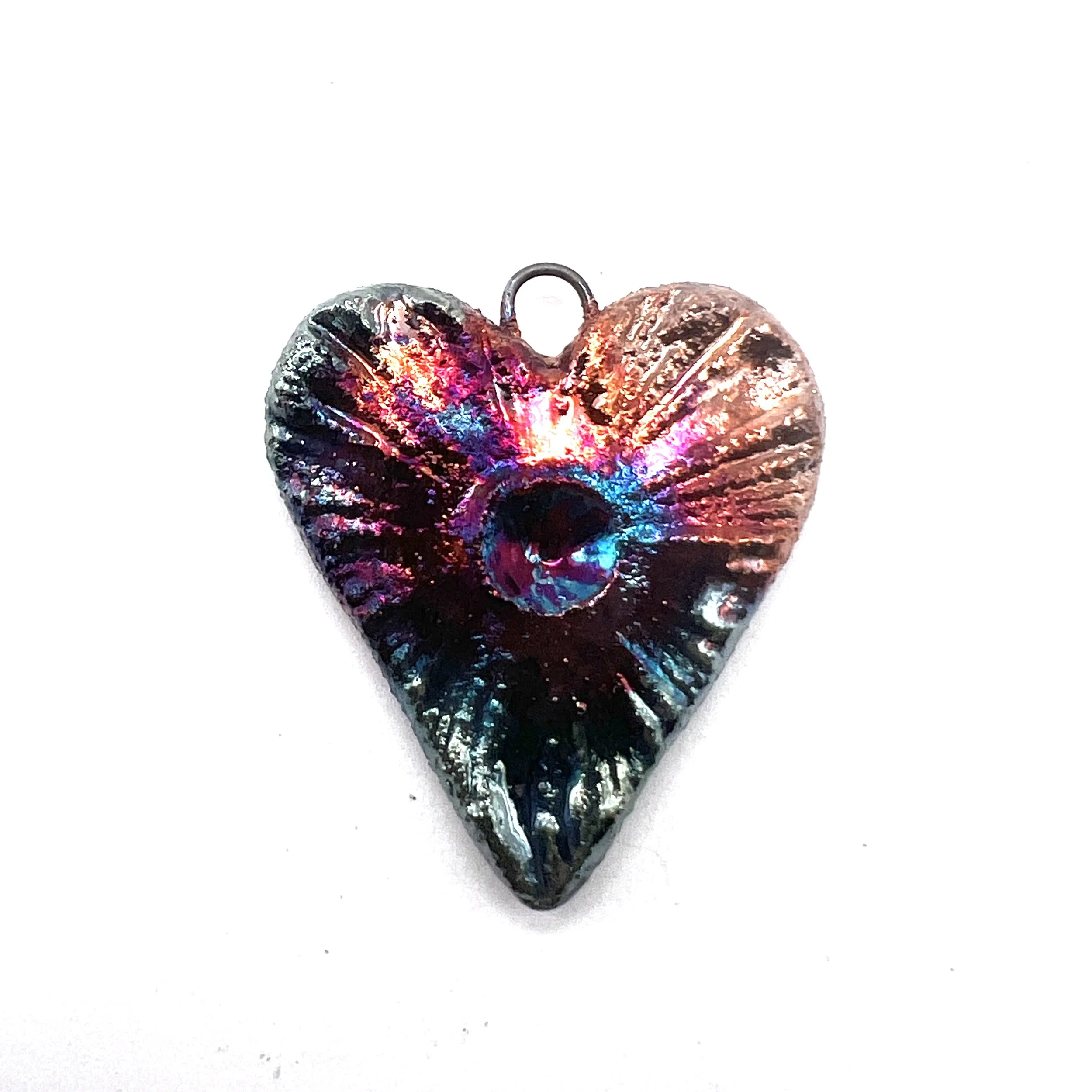 Raku Heart Pendant Ceramic Jewelry Supply Handmade by MAKUstudio MAKU raku