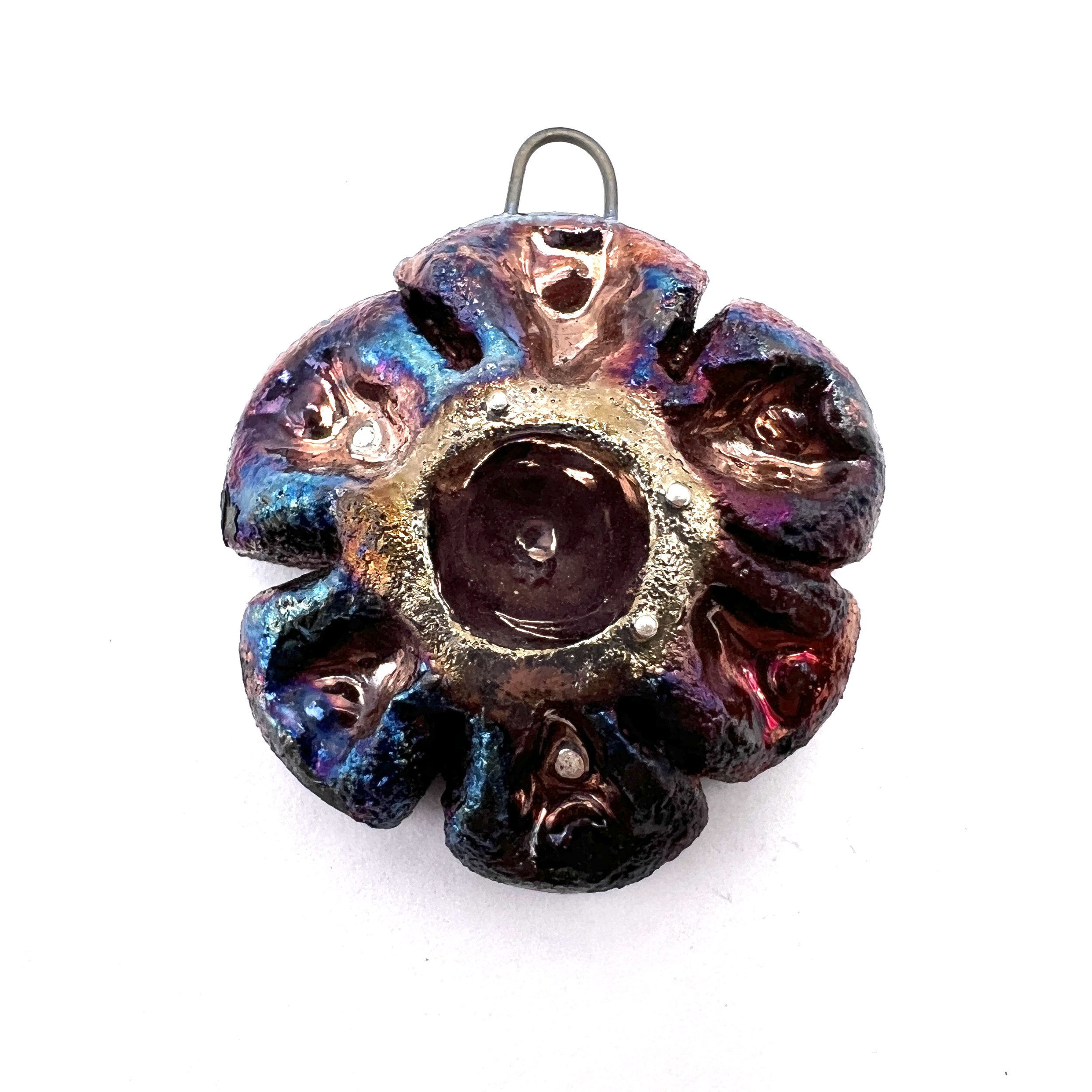Flower Raku Ceramic Pendant Raku Jewelry Supply Handmade by  MAKUstudio MAKU raku