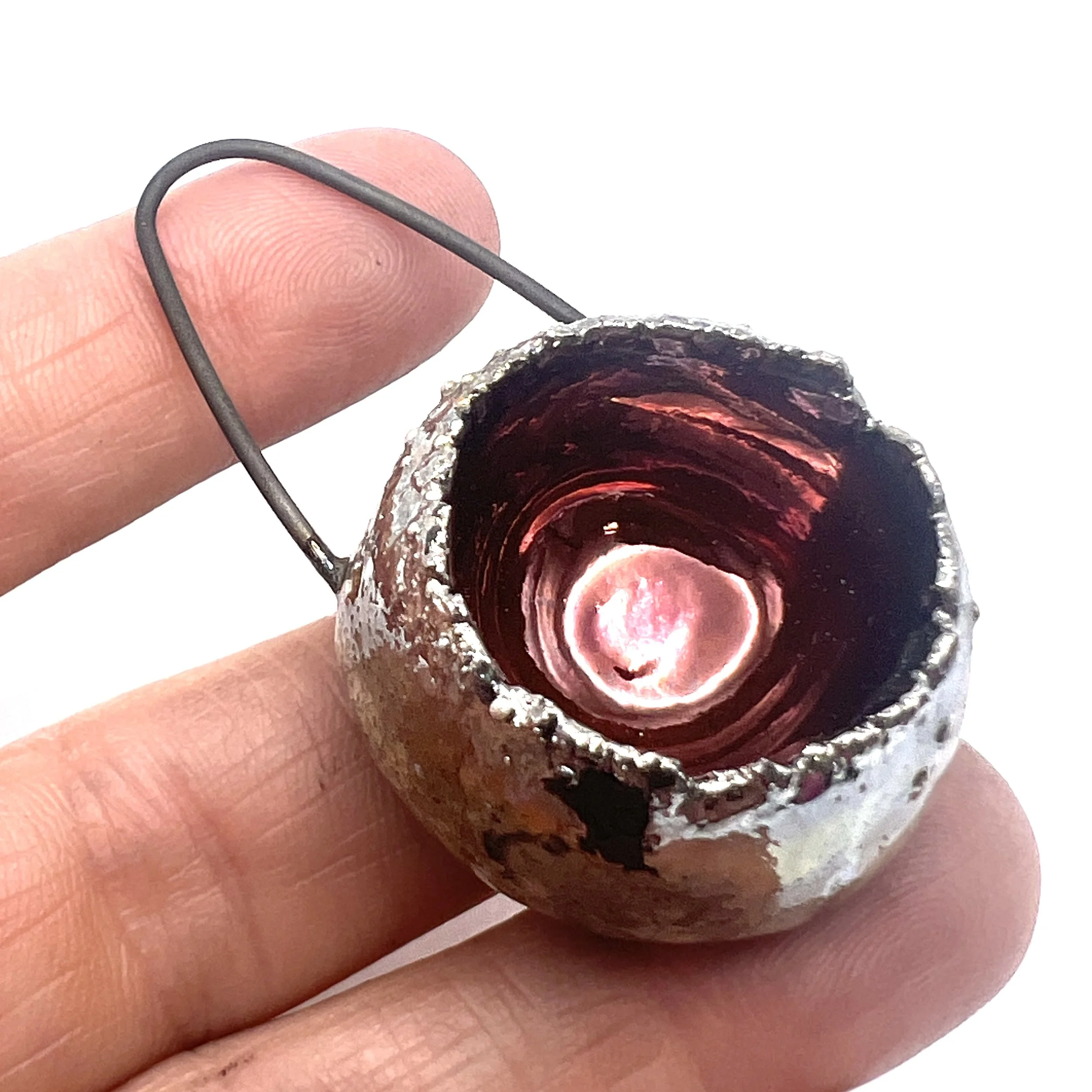 Large Raku Pod Pendant Ceramic Jewelry Supply Handmade by MAKUstudio MAKU raku