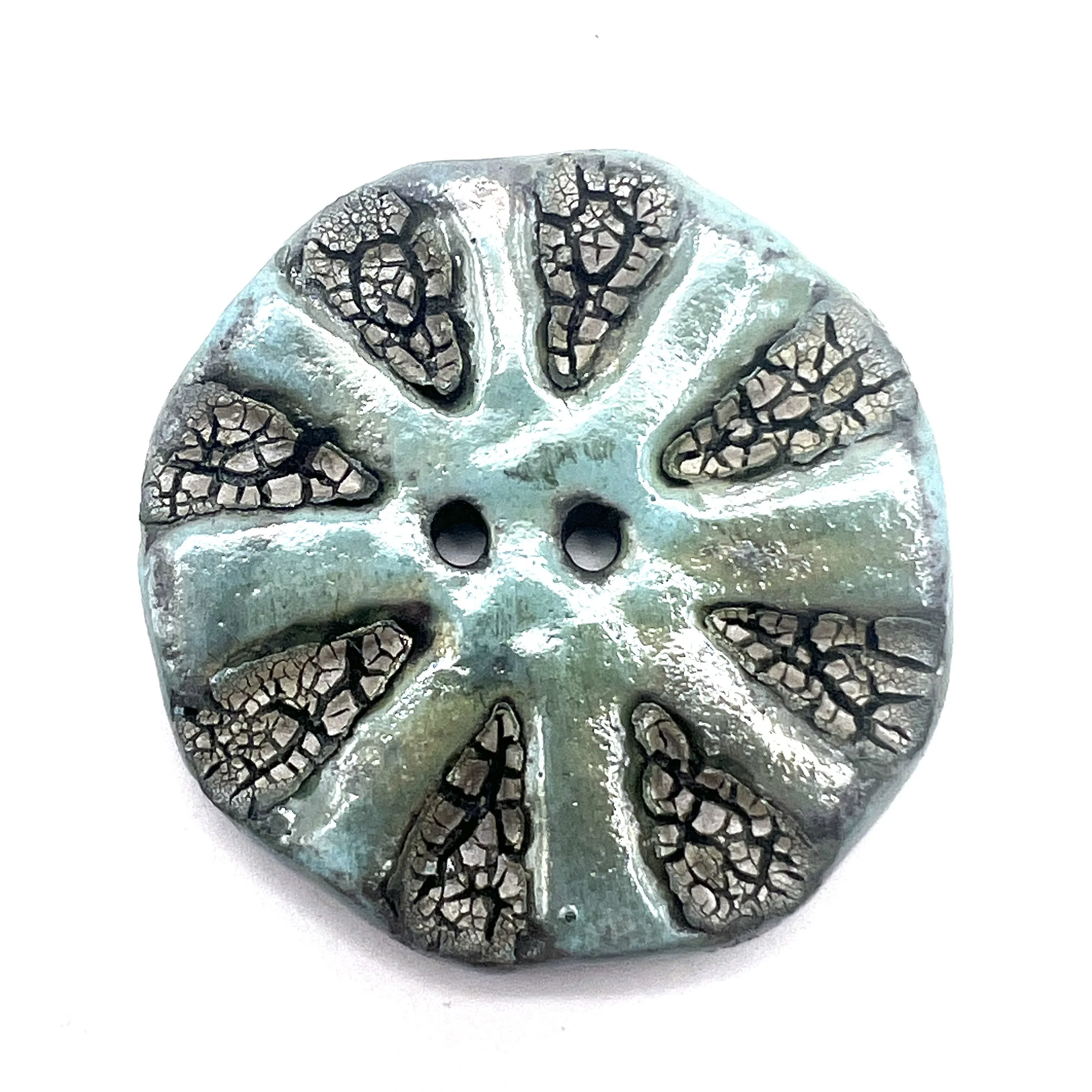 Raku Button or Cabochon Jewelry Supply Handmade by MAKUstudio