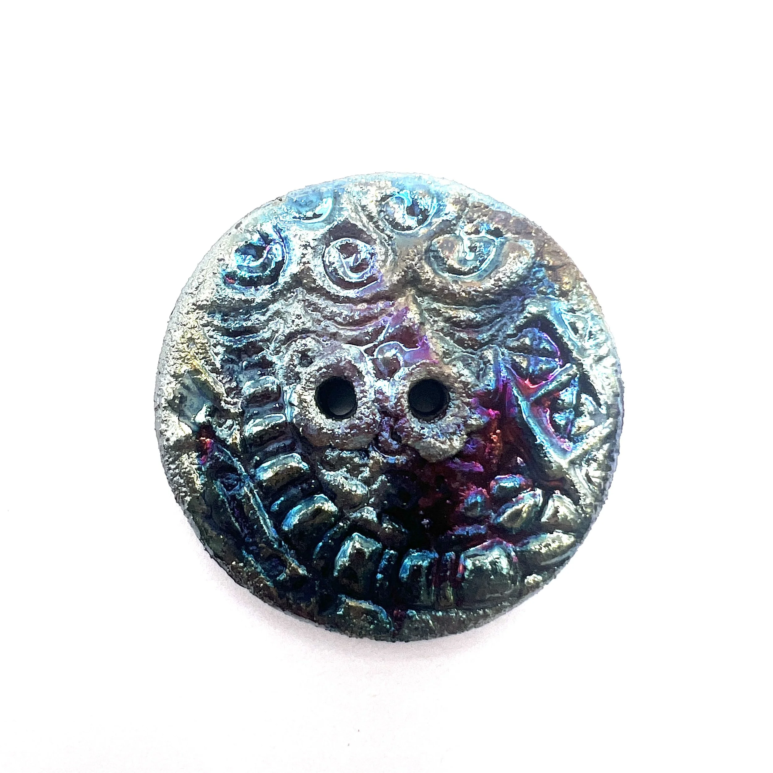 Raku Button or Cabochon Jewelry Supply Handmade by MAKUstudio