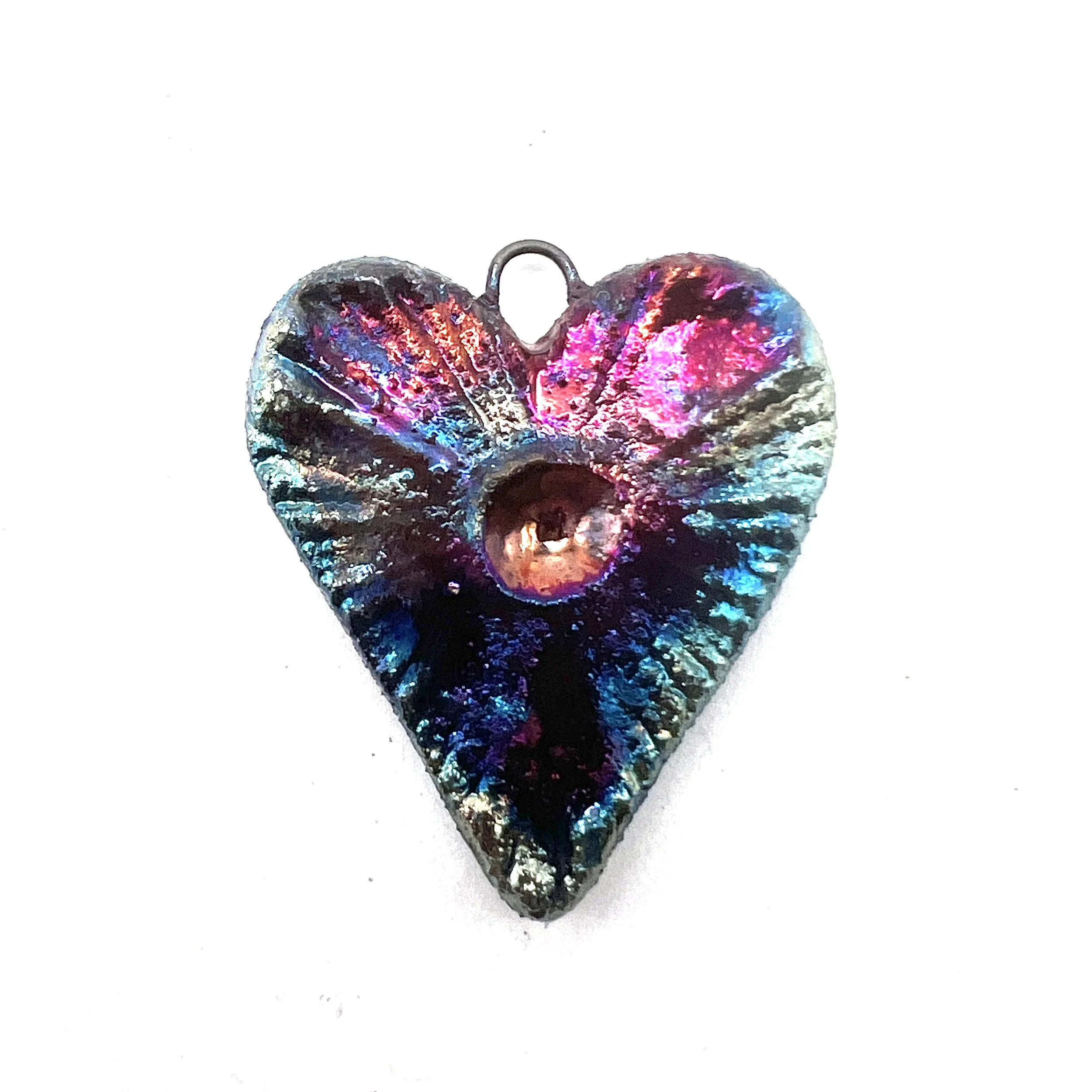 Raku Heart Pendant Ceramic Jewelry Supply Handmade by MAKUstudio MAKU raku