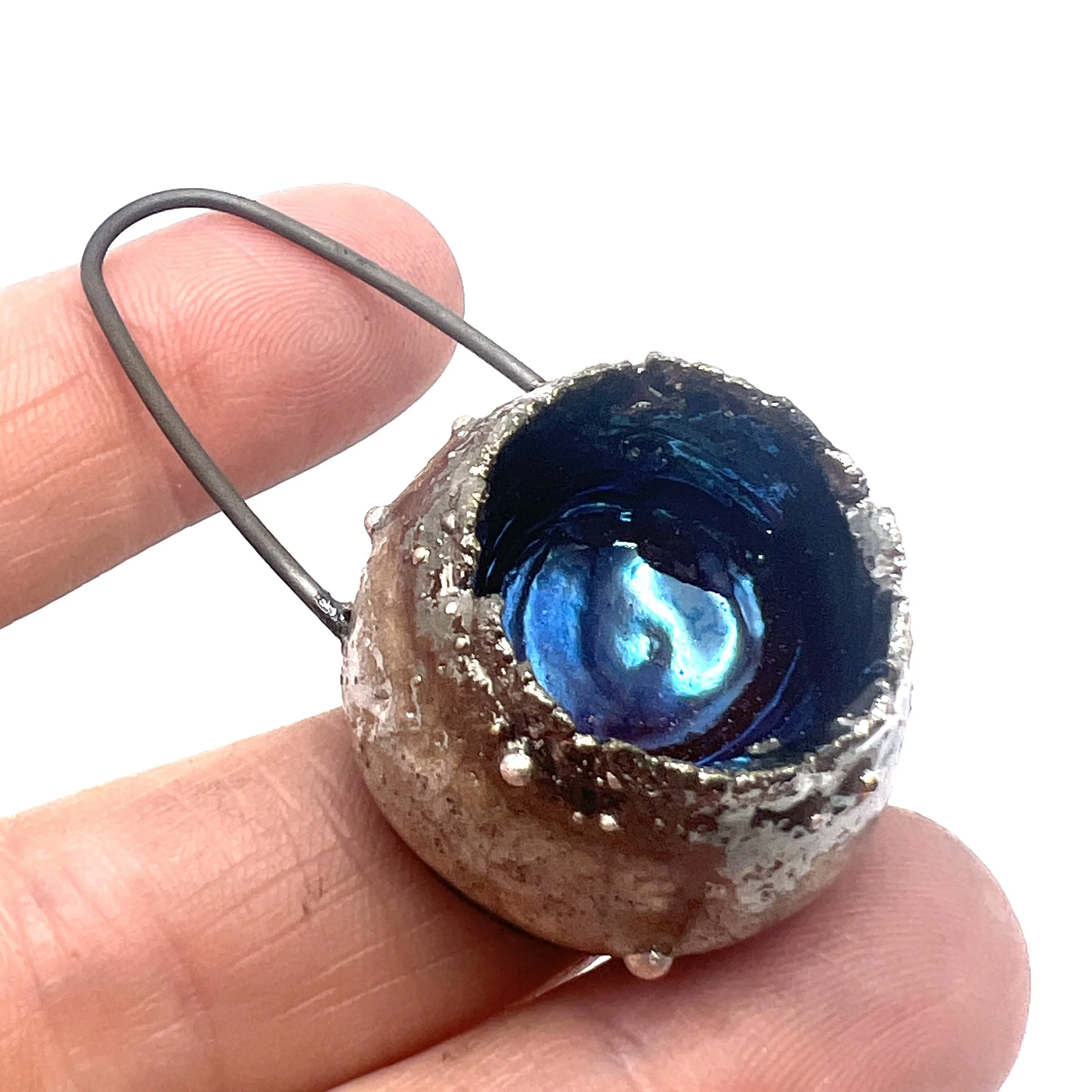 Large Raku Pod Pendant Ceramic Jewelry Supply Handmade by MAKUstudio MAKU raku