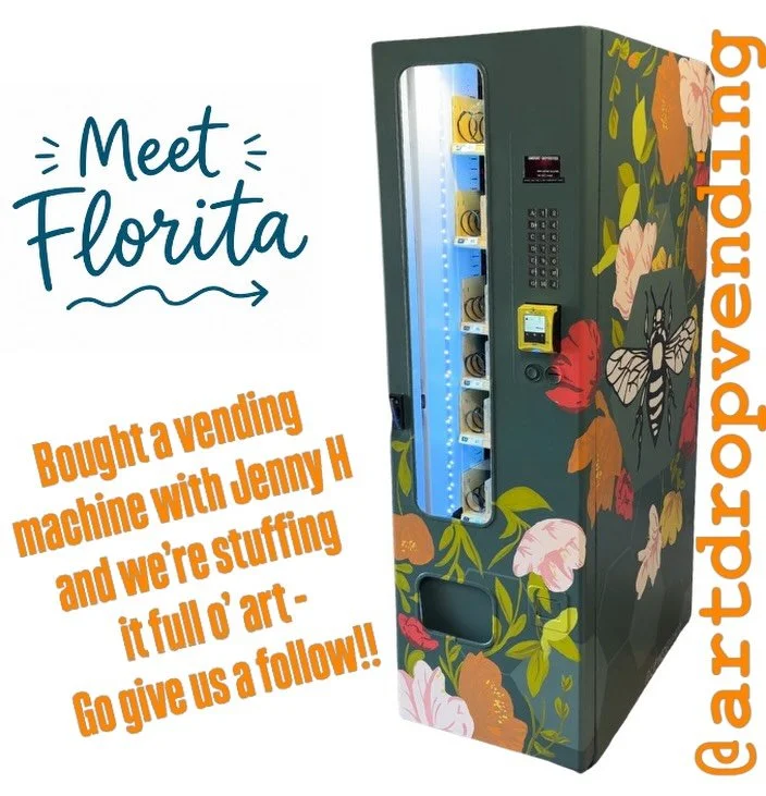Guys! Ch-ch-check it out - @jenhinderliter and I have a creative vending machine that we&rsquo;re filling with local art and we&rsquo;d LOVE it if you&rsquo;d take a 👀 and follow along over at @artdropvending