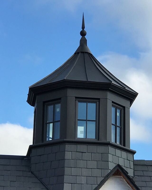 Finished slate and zinc cupola. There&rsquo;s a lot of detail going on here! #zinc roofing # natural slate roofing