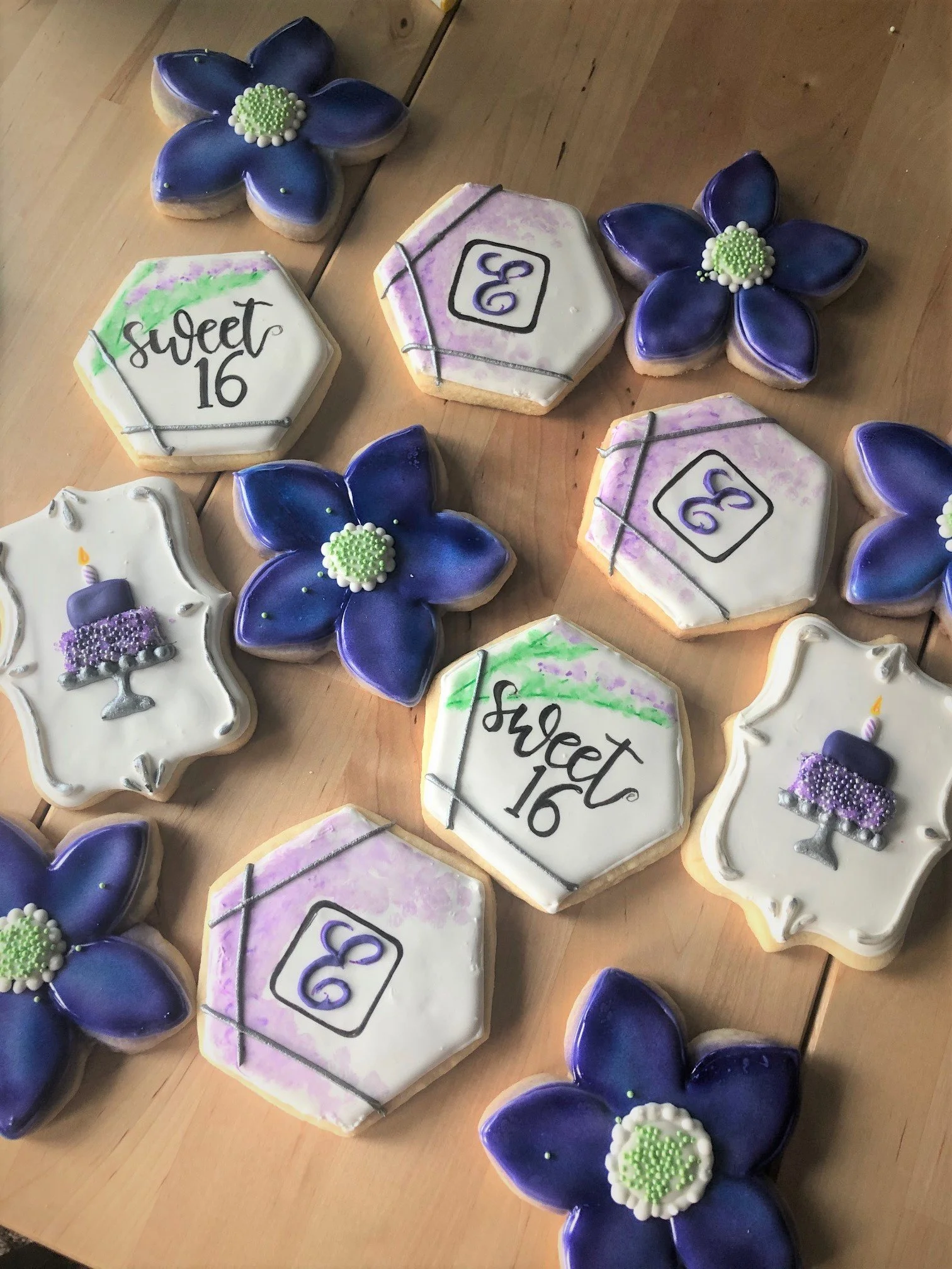 Sweet 16 Purple Flower cookies (2).jpg