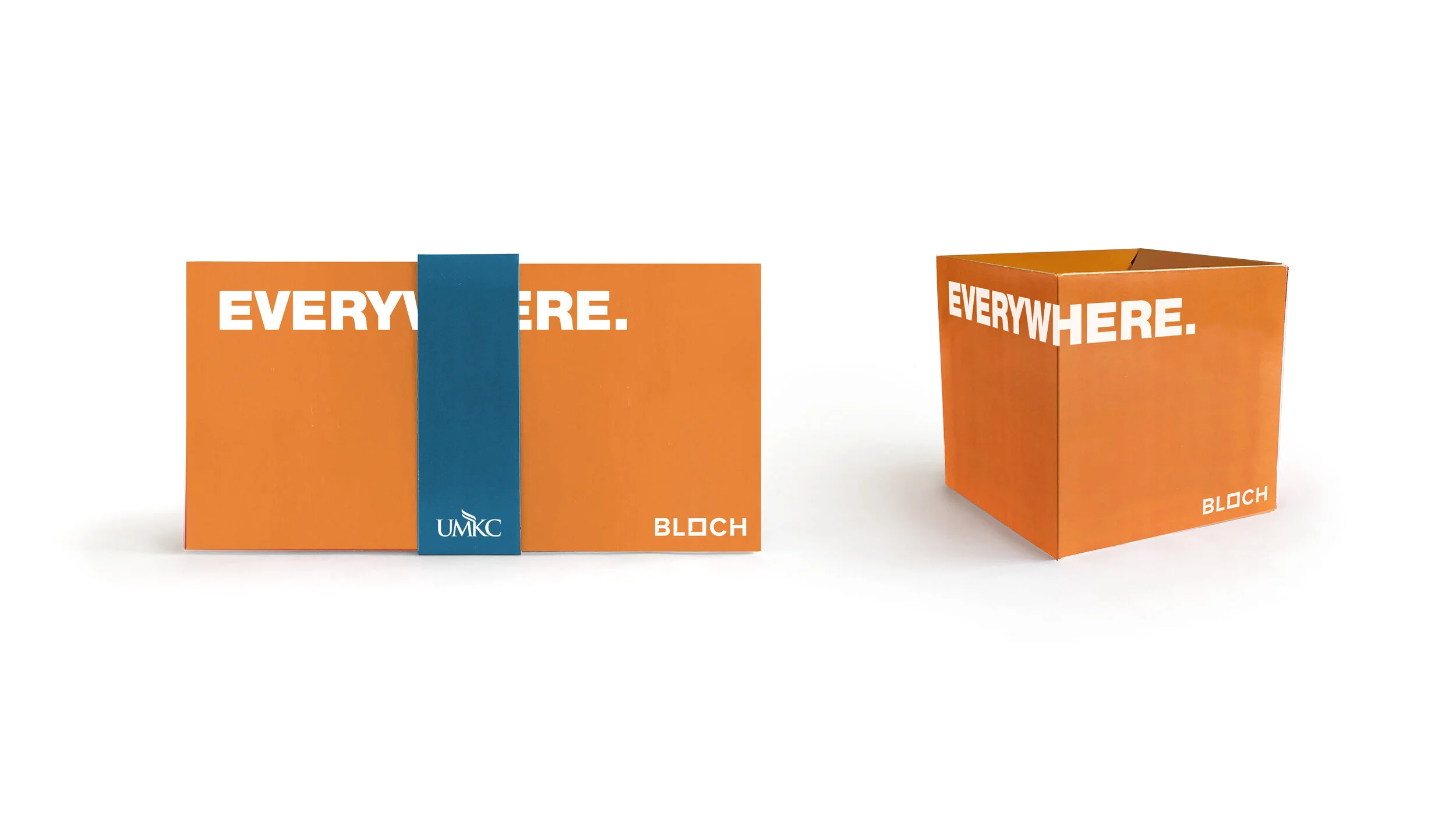 a literal pop up mailer forms a cube when our potential students remove the band.