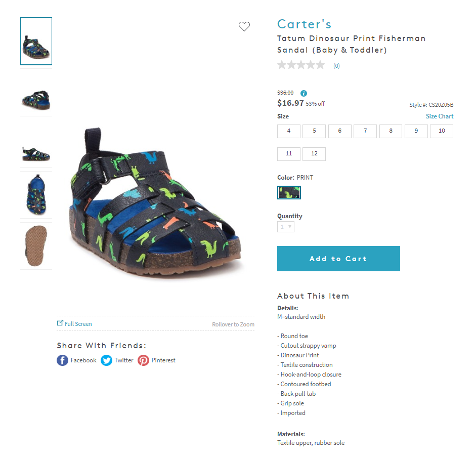 Tatum Dinosaur Print Sandal-Carters.PNG
