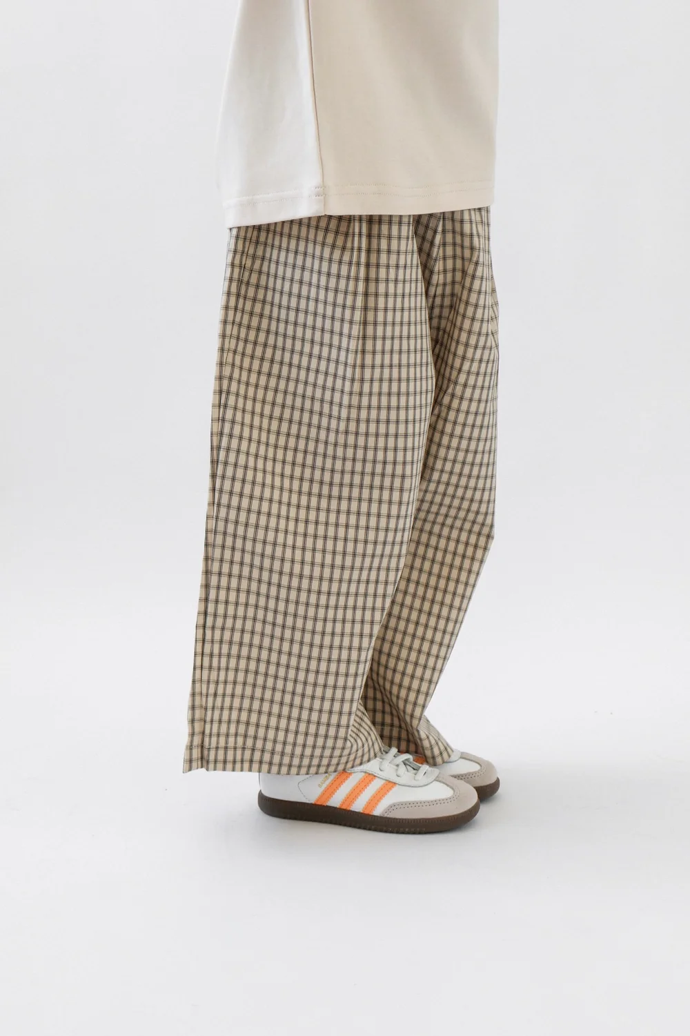 Vintage Check Pants (Beige) — Ninthe