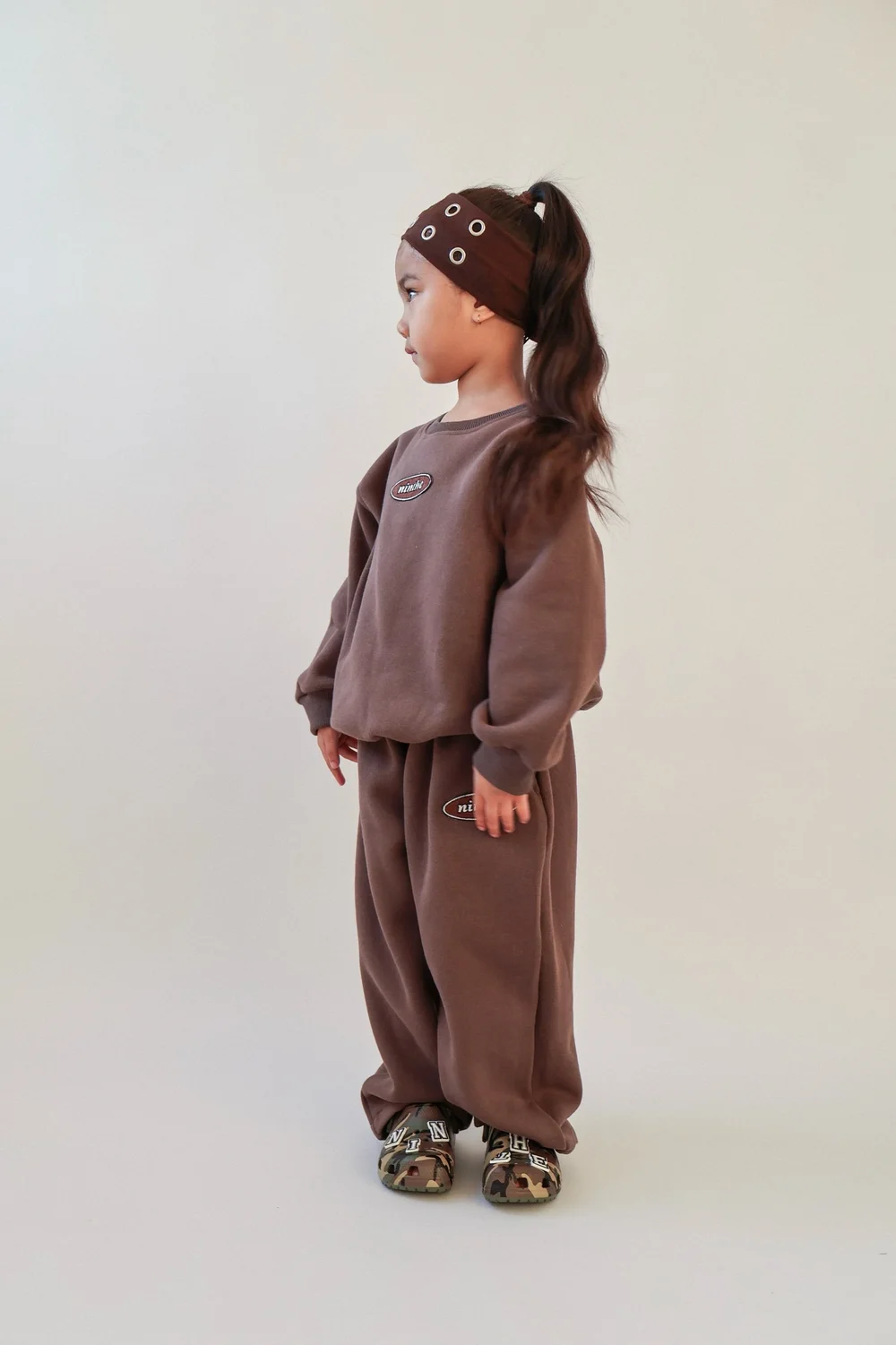 Classic Crewneck & Barrel Leg Sweatpants Set (Bistre) — Ninthe