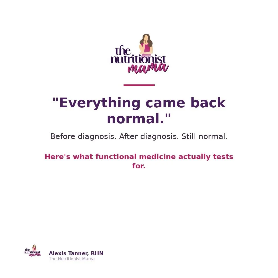 Everything came back &ldquo;normal&rdquo; and you still feel like garbage. Sound familiar?

There&rsquo;s a whole layer of testing most doctors never mention. Swipe through, this is what I actually look at with my clients.

You deserve real answers, 
