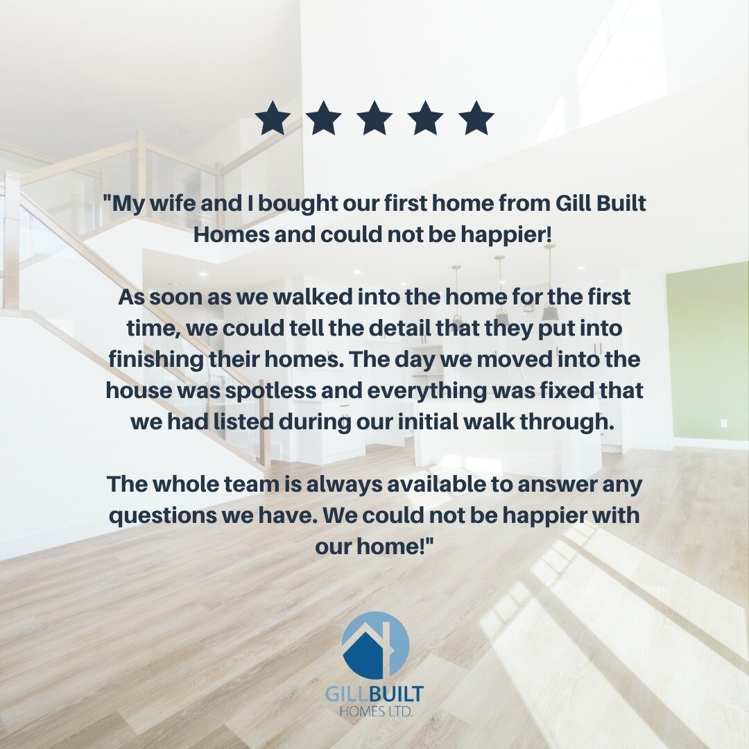 🌟 🌟 🌟 🌟 🌟 We're always striving to provide the best service for our clients and it's reviews like this that make all the hard work worth it! Thank you for the kind words. 

If you're in the market for a custom #gillbuilt home, we'd be happy to a