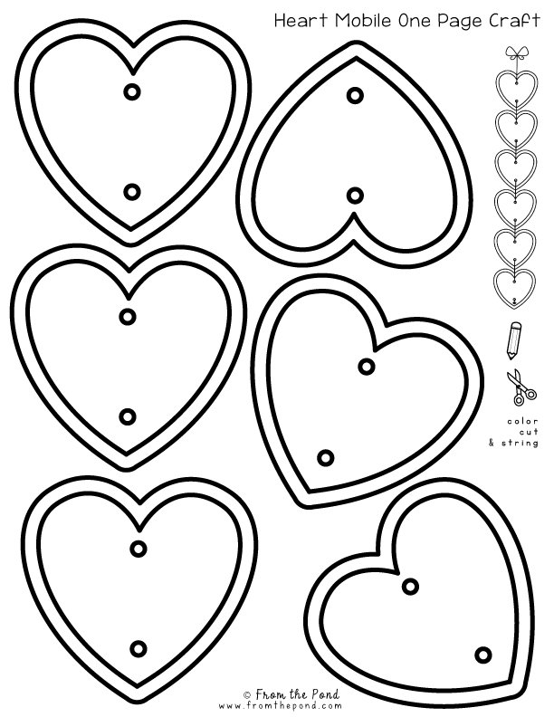 Heart mobile one page craft