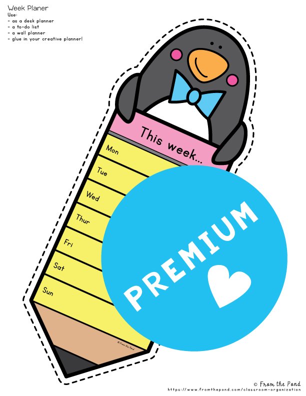 Penguin week planner