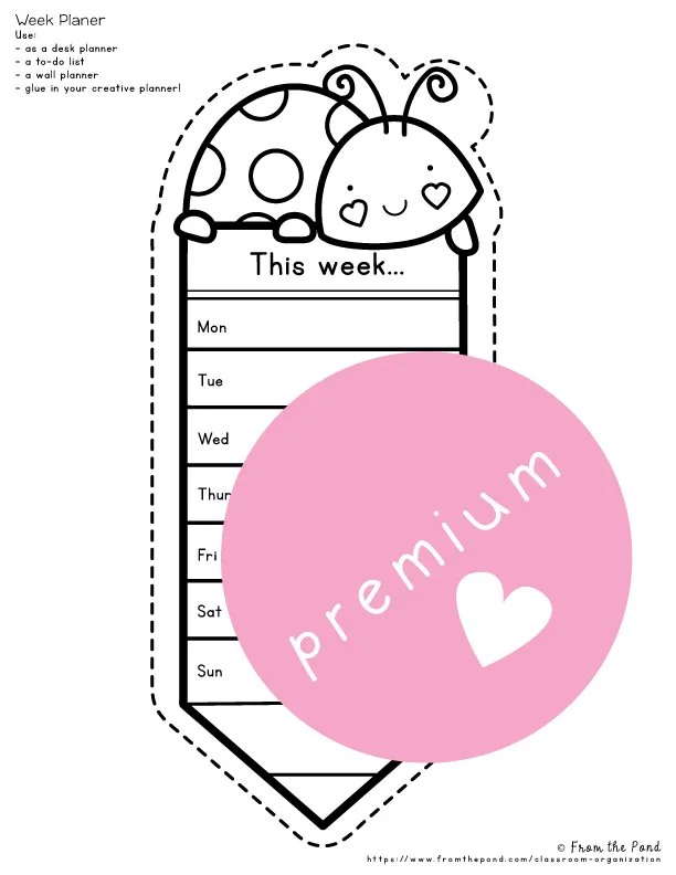 Ladybug week planner