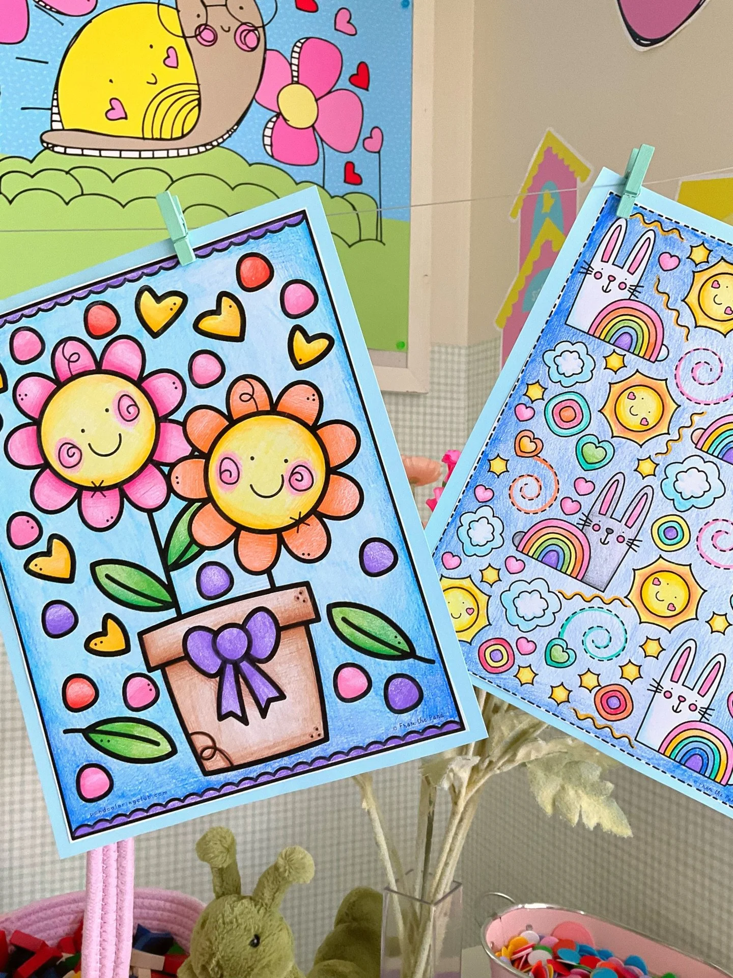 A few sweet pages from the pond coloring club 🌿 
Soft colors, sleepy bears, and bright little rabbits

If you feel like coloring along, I&rsquo;ve got you! 💛