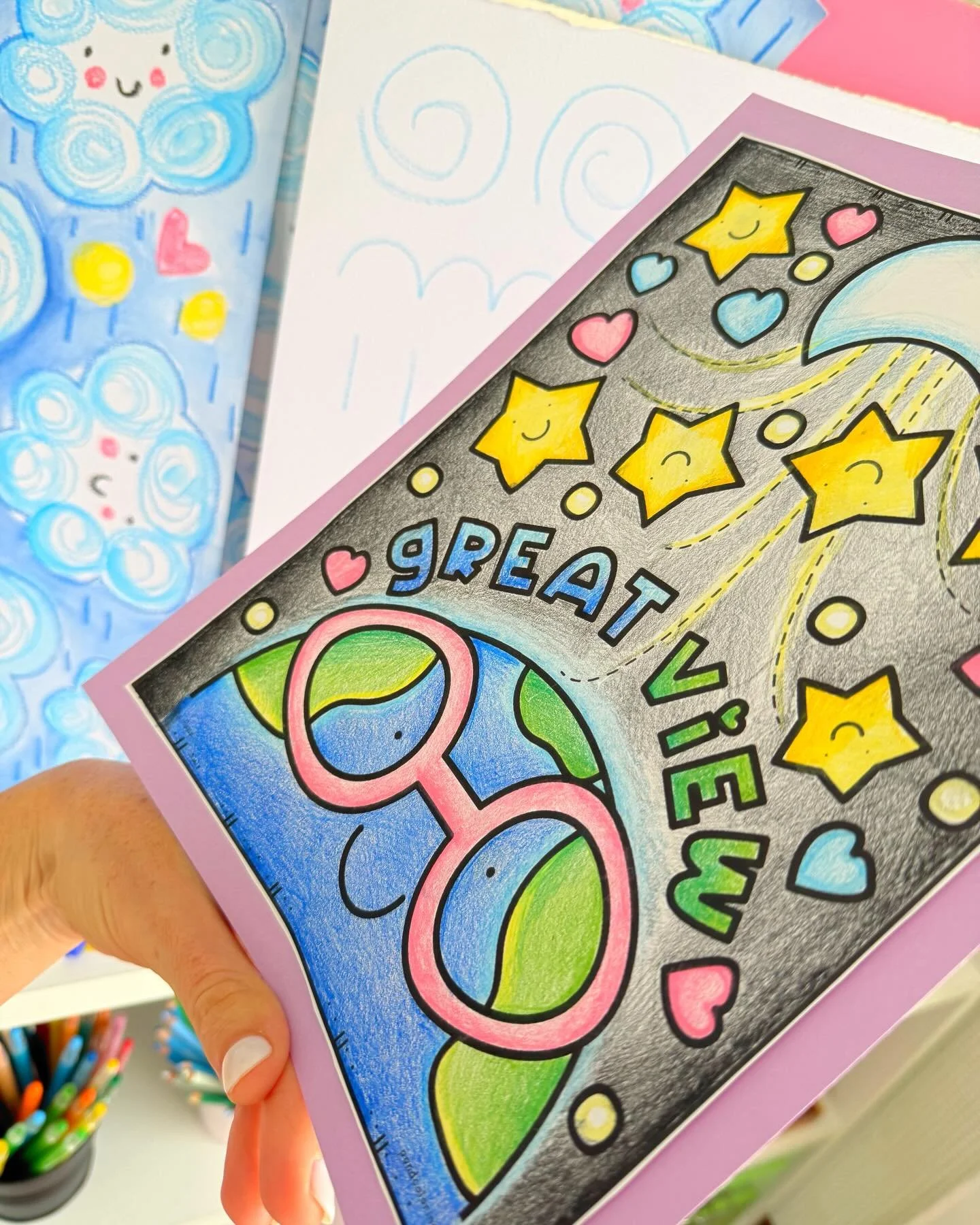 We love this sunburst yellow pencil and think it was the perfect shade to start the Great View coloring page! Have you colored yours yet?