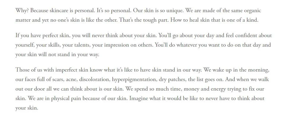 cosmetics brand copy