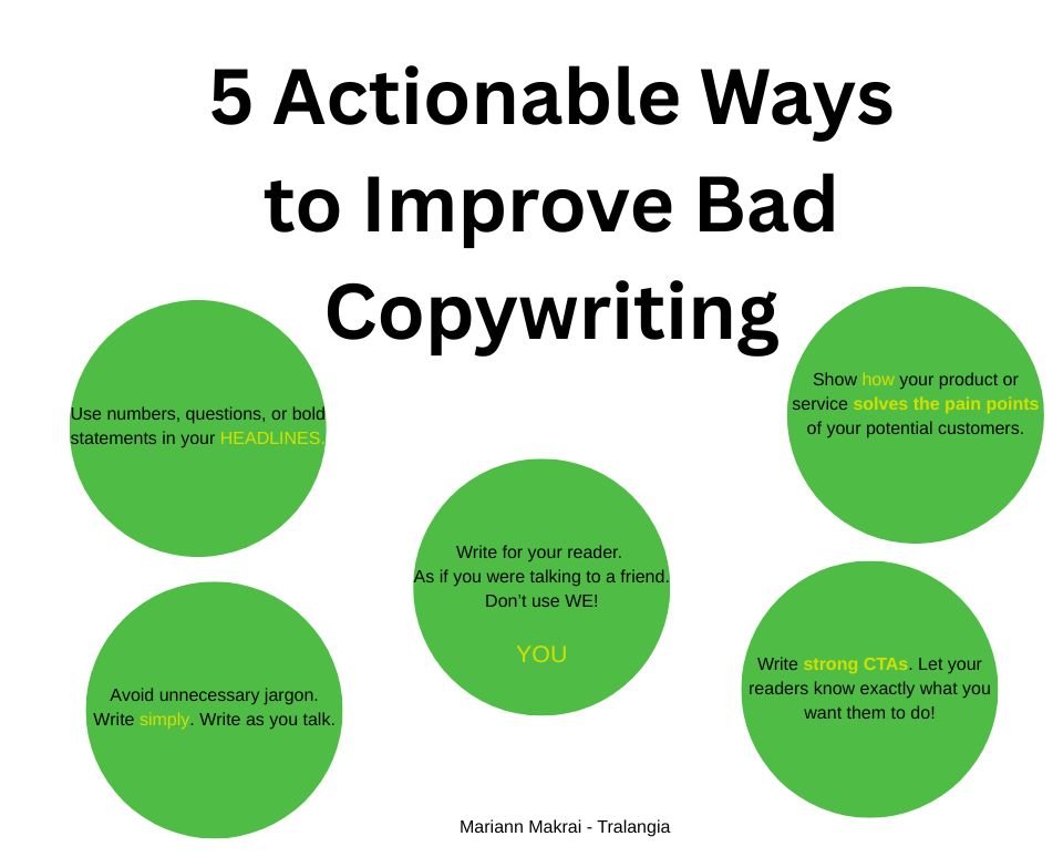 5 ways to improve bad copywriting - Mariann Makrai (Tralangia)